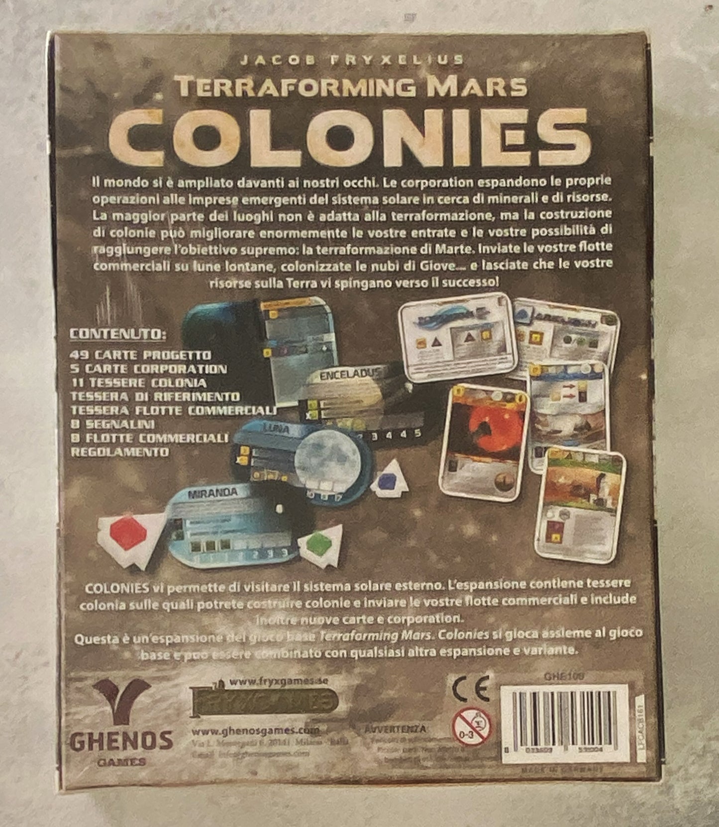 Terraforming Mars Espansione Colonies Gioco da tavolo Ghenos Games