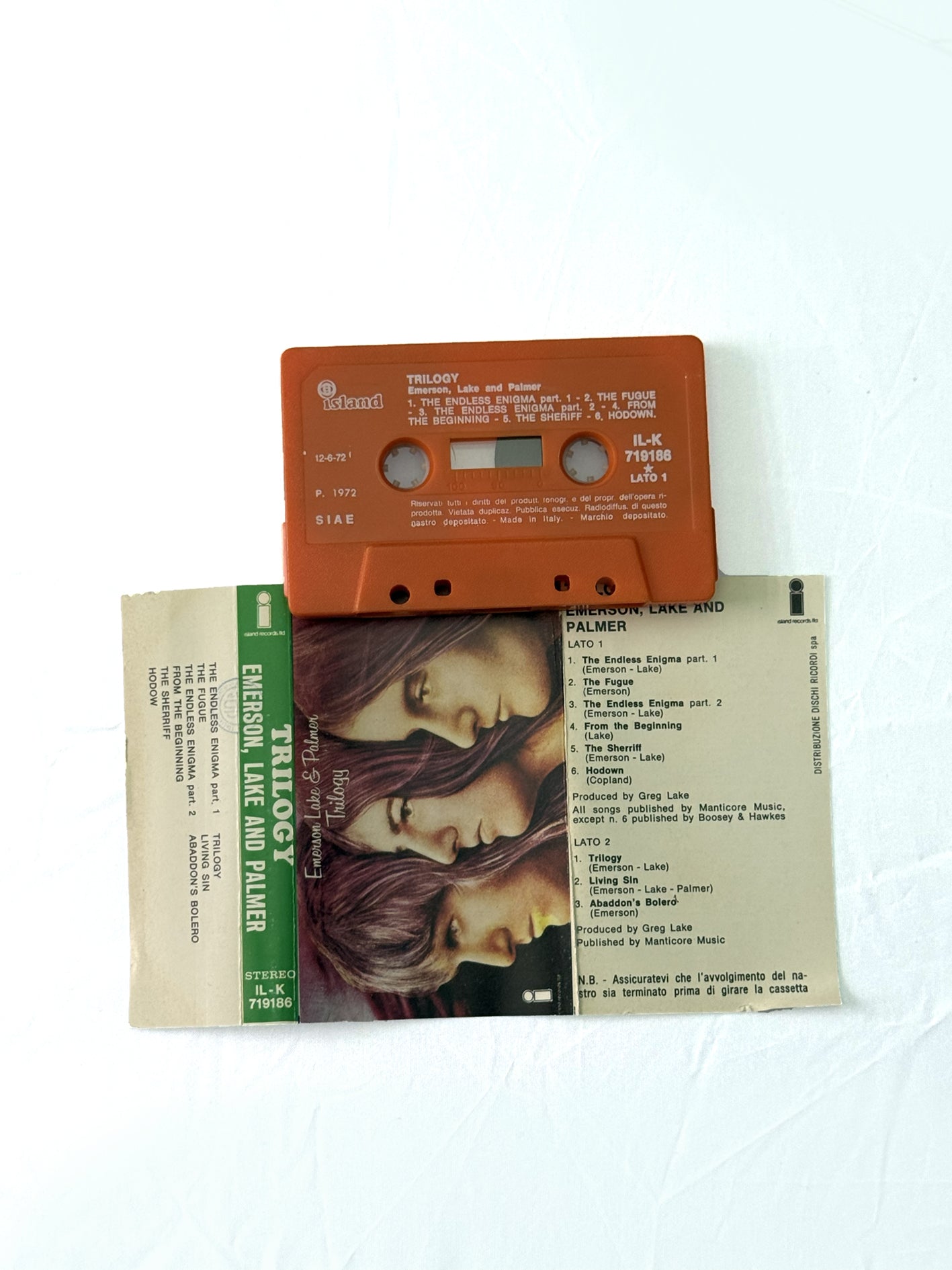 Emerson, Lake & Palmer Trilogy cassetta audio mc 1972