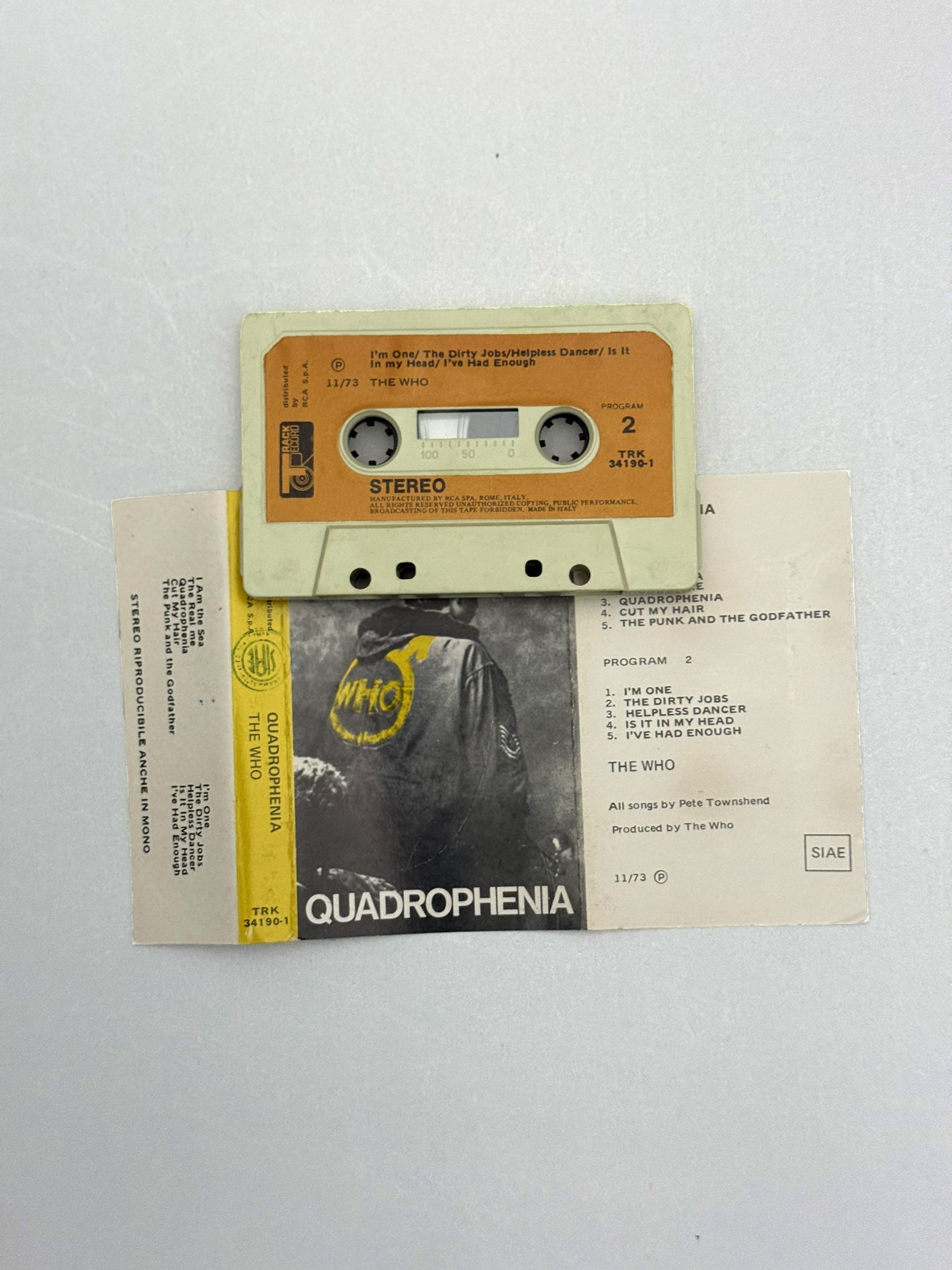 The Who Quadrophenia Vol. 1 cassetta audio mc 1973