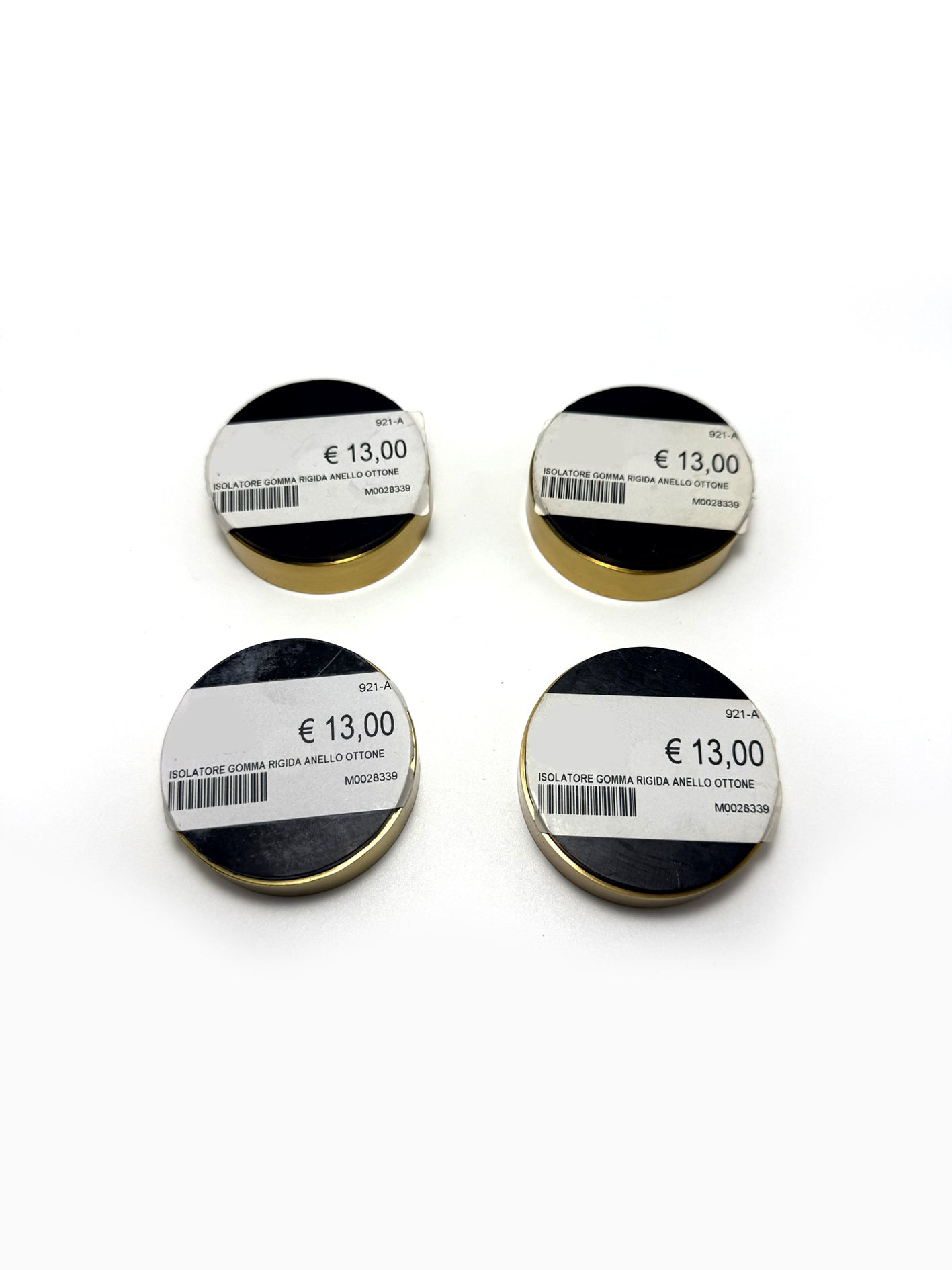 Isolatori Piedini gomma rigida anello ottone per Pianoforte 55 mm set 4 pezzi piano caster cups