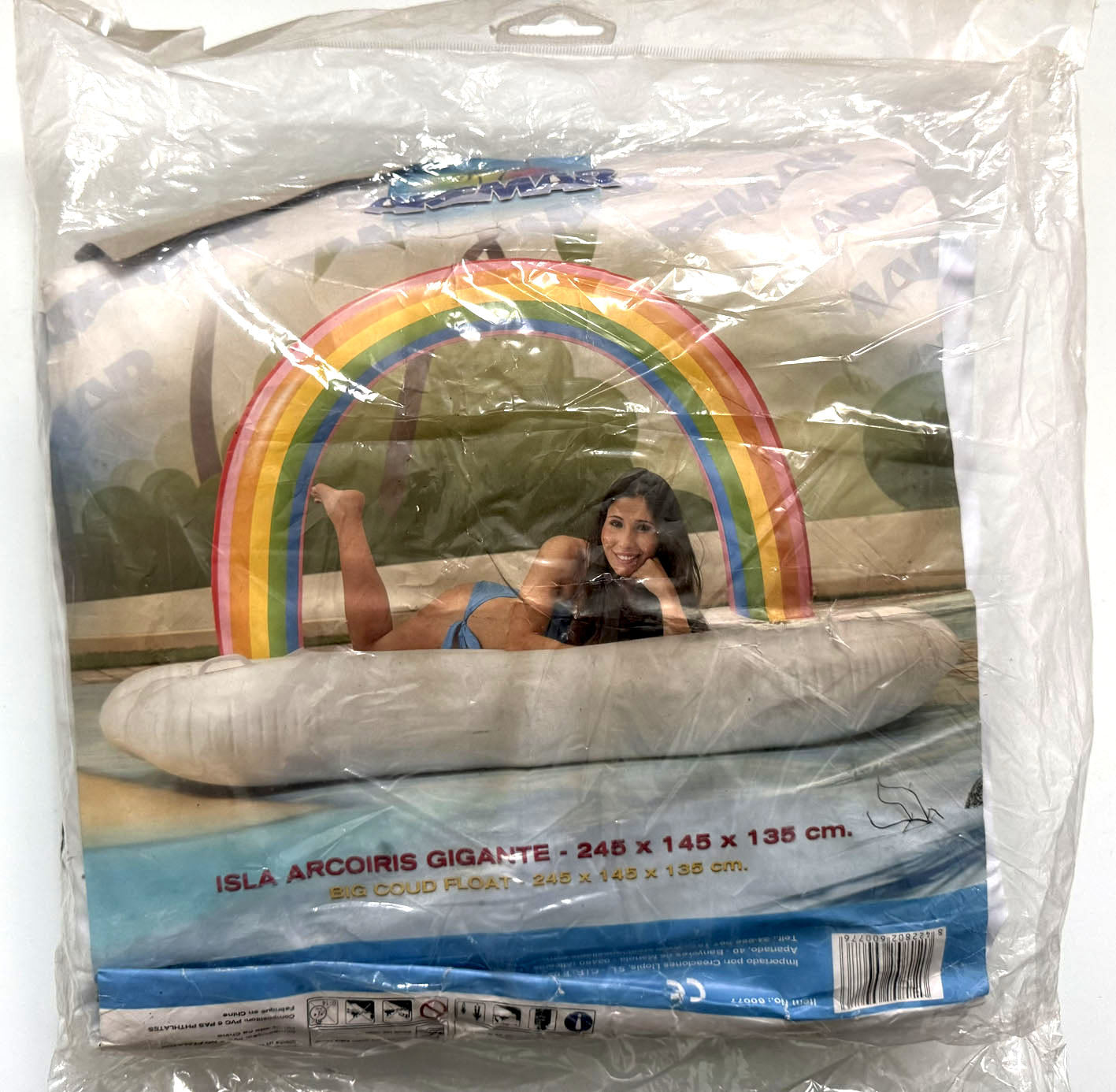 Aremar Galleggiante gonfiabile Arcobaleno Isolotto gigante materassino piscina mare swim
