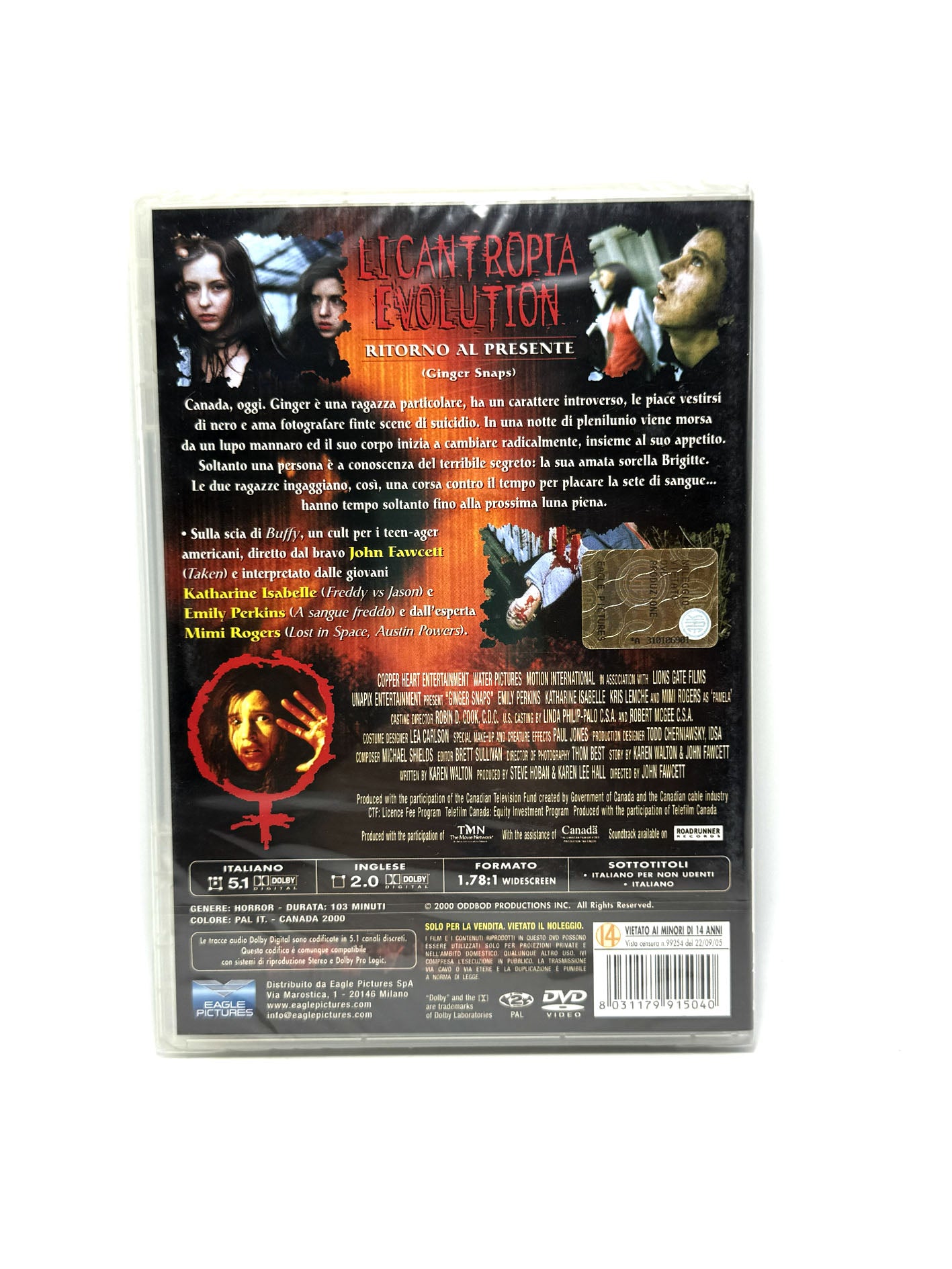 Licantropia Evolution Ritorno al presente Dvd Film Movie Horror
