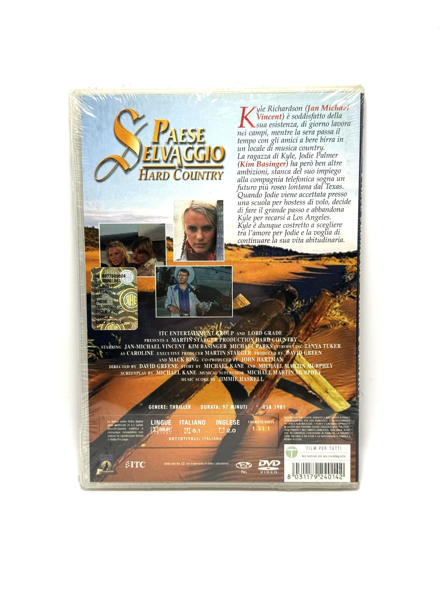 Paese selvaggio Hard Country DVD Kim Basinger Film Movie Thriller
