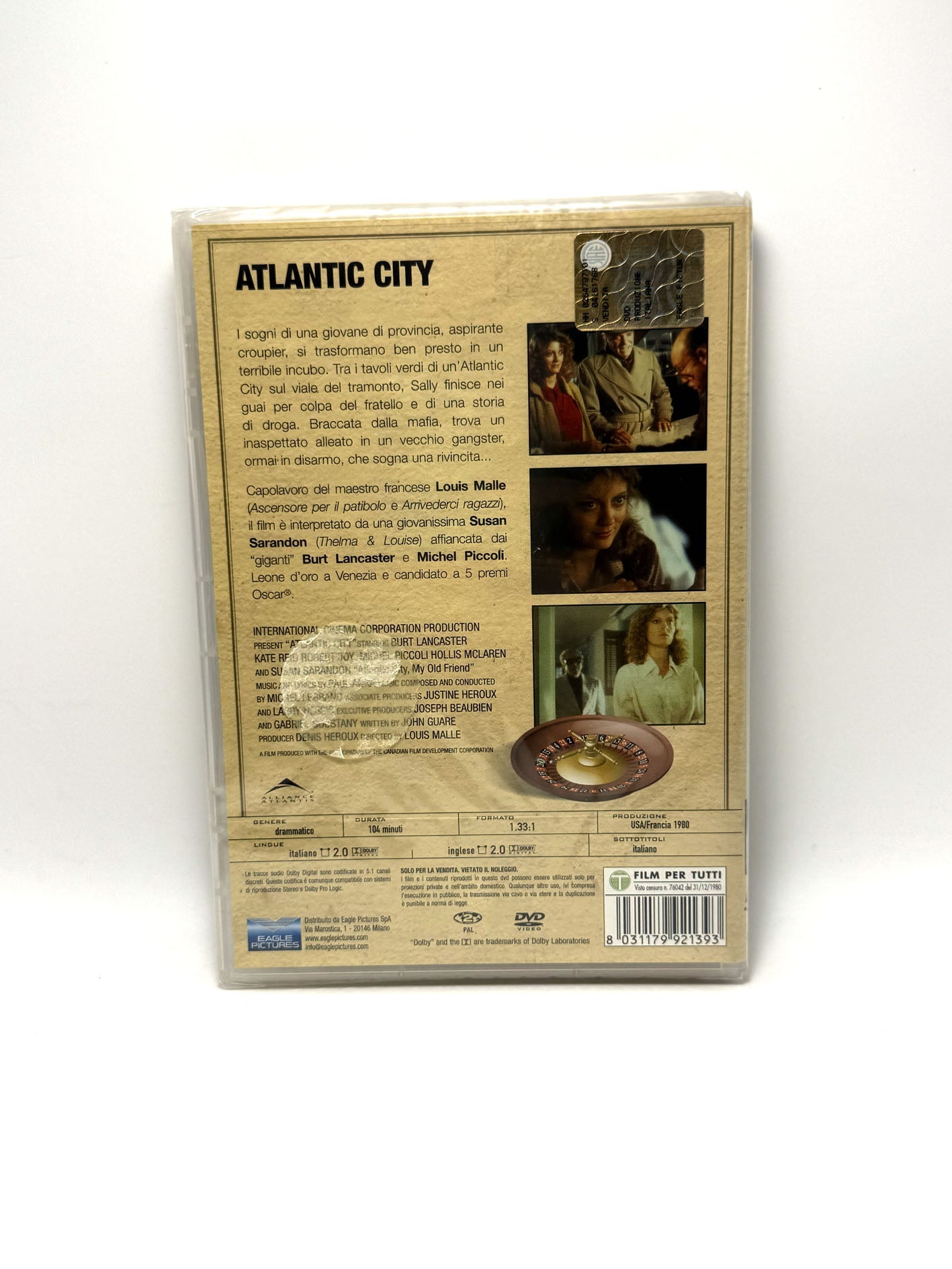 Atlantic City DVD Film Movie Drammatico Susan Sarandon