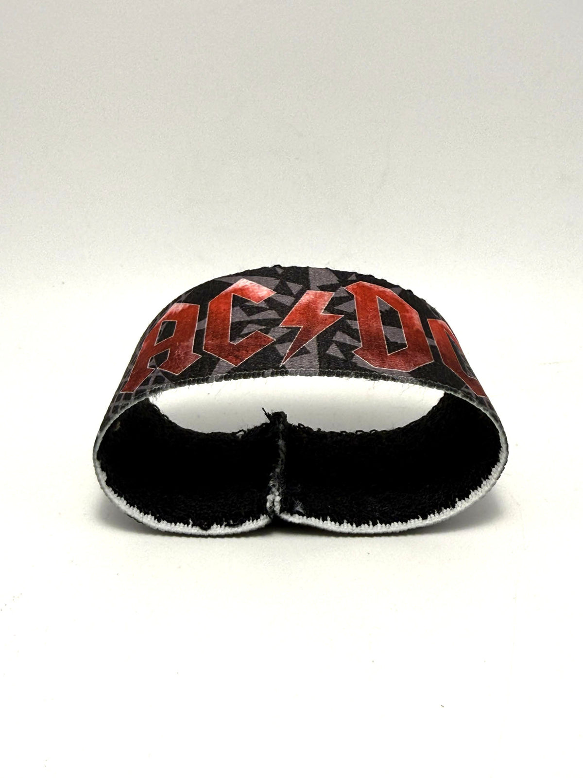 AC/DC Polsiera Polsino Bracciale Rock Elastico Tessuto con stampa logo