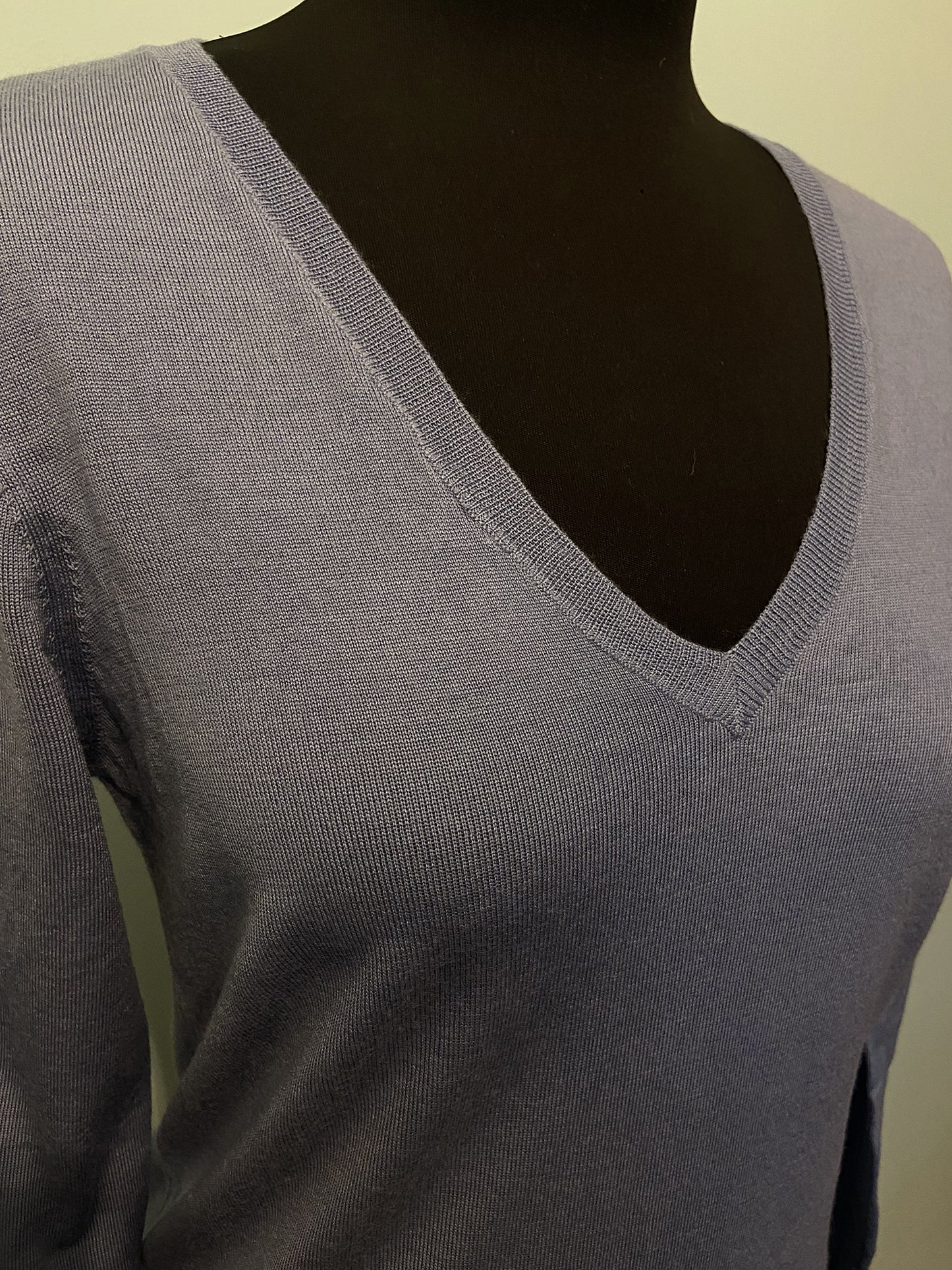 Pull Maglia Scollo a V Falber 38 - 100% lana