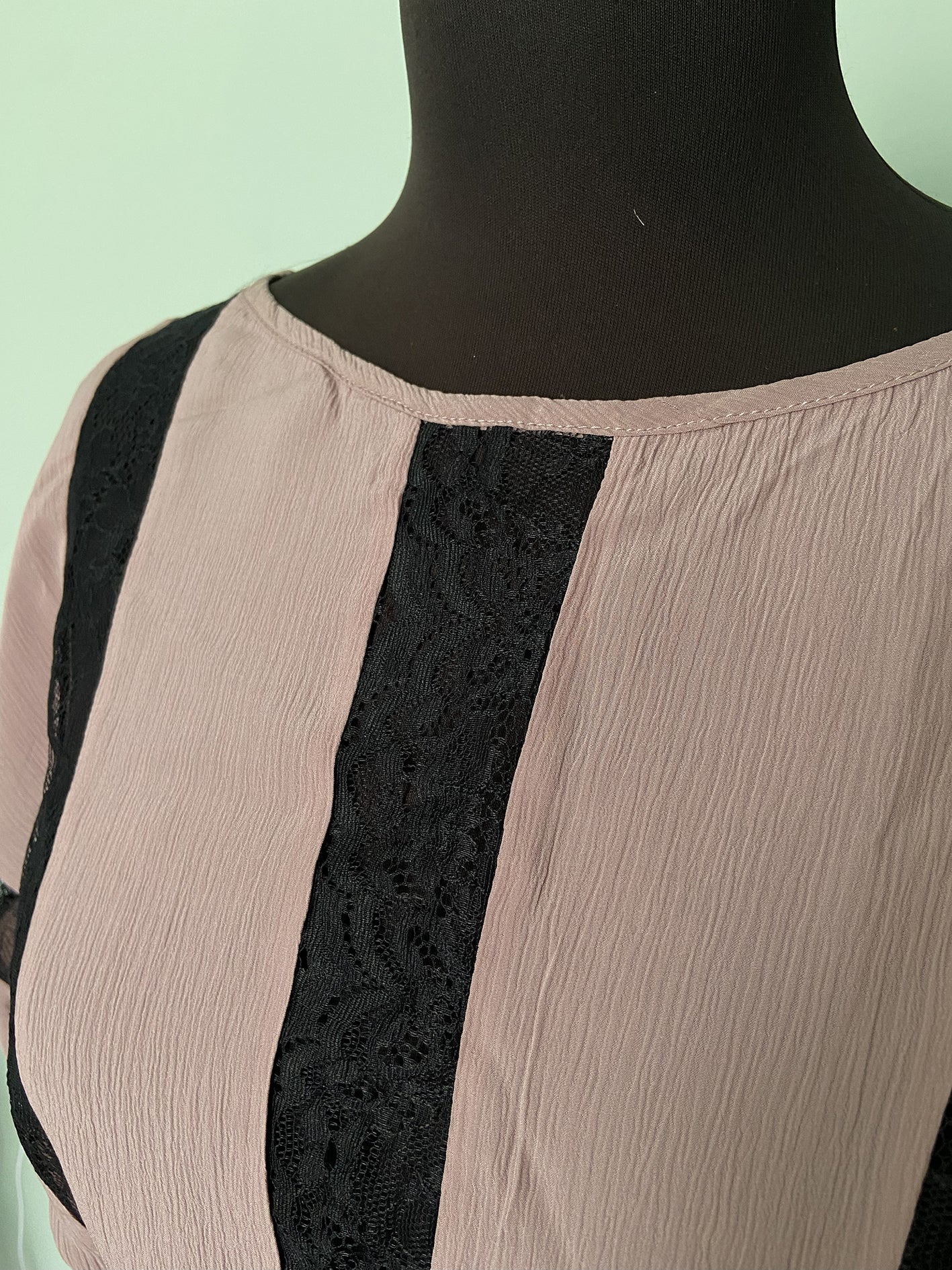 Kova & T. Abito 100% seta pizzo color malva cerimonia sera S