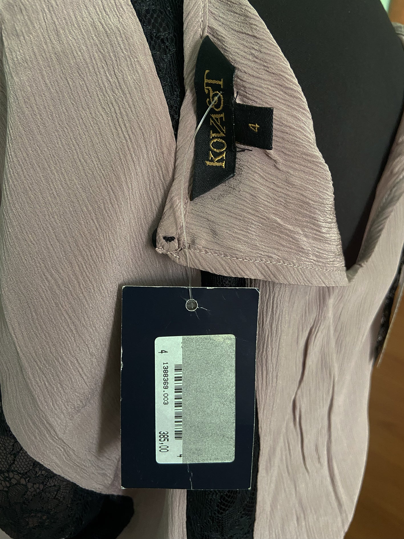 Kova & T. Abito 100% seta pizzo color malva cerimonia sera S
