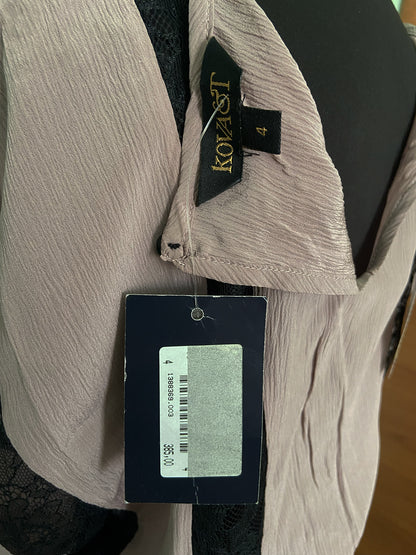 Kova & T. Abito 100% seta pizzo color malva cerimonia sera S