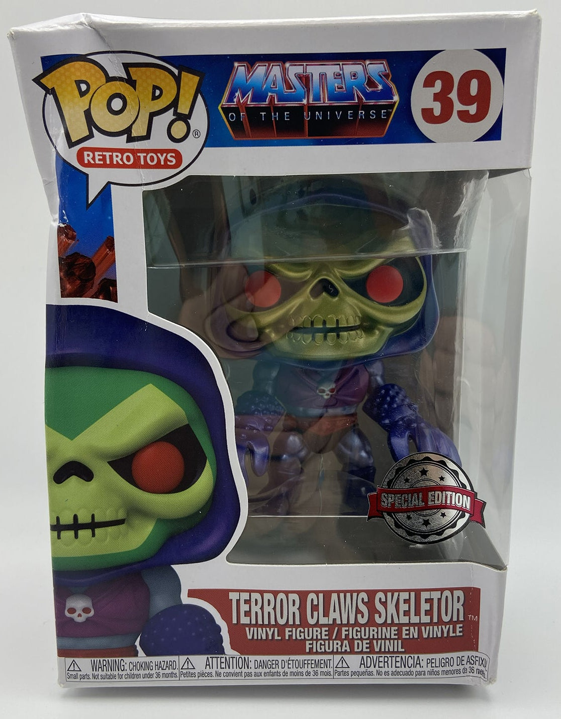 Pop Figura Masters Of The Universe Skeletor Con Terror Claws Metallic Esclusiva Funko