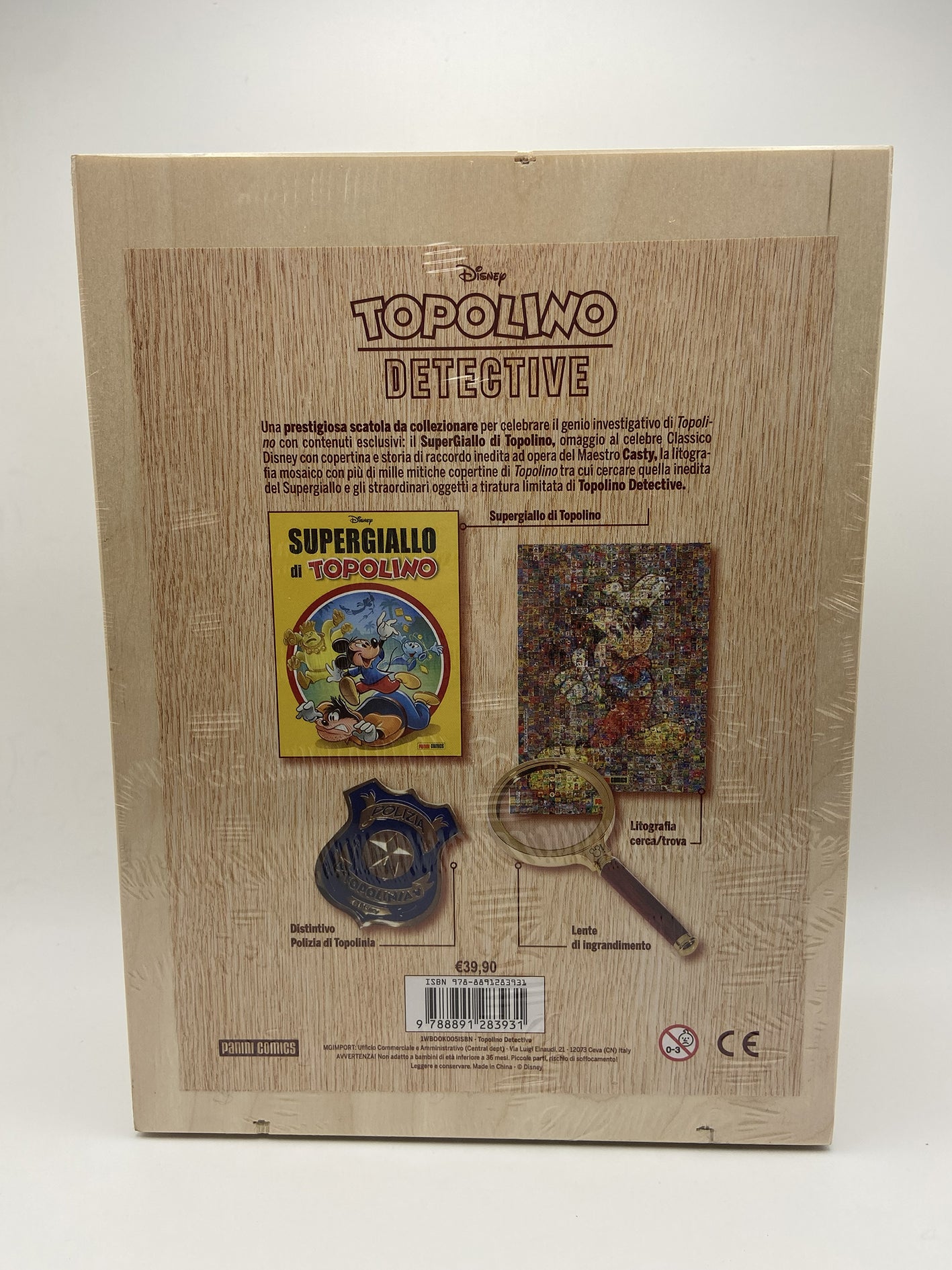 Topolino detective Box legno Supergiallo Con lente d'ingrandimento Panini Comics