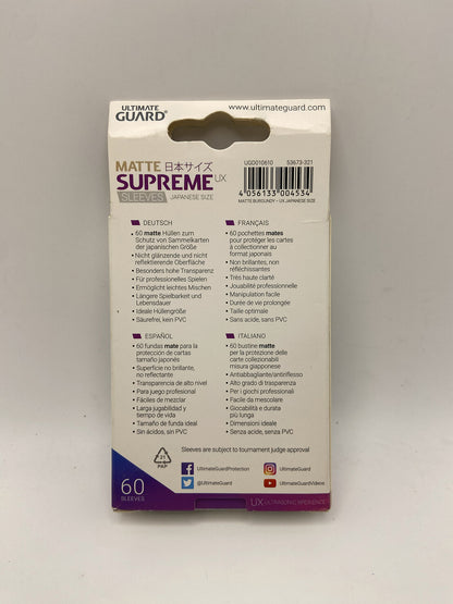 Supreme UX Sleeves JAP Matte Burgundy Bustine protettive 60 pz Ultimate Guard