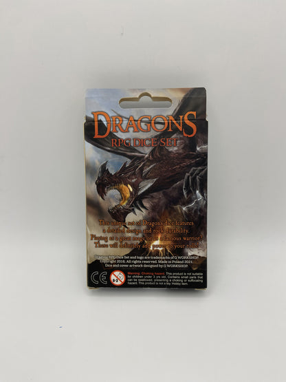Dragons RPG Dice Set Set di dadi Rosso Oro Workshop Giochi di ruolo