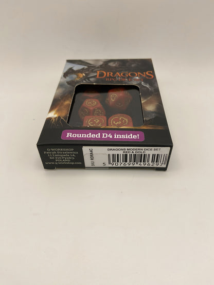 Dragons RPG Dice Set Set di dadi Rosso Oro Workshop Giochi di ruolo