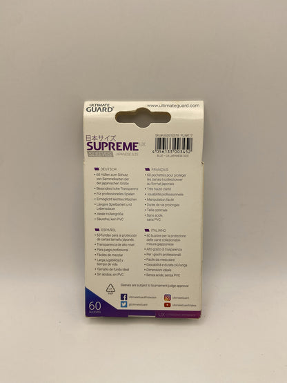 Ultimate Guard Supreme UX Sleeves taglia giapponese blu 60 Premium Protection