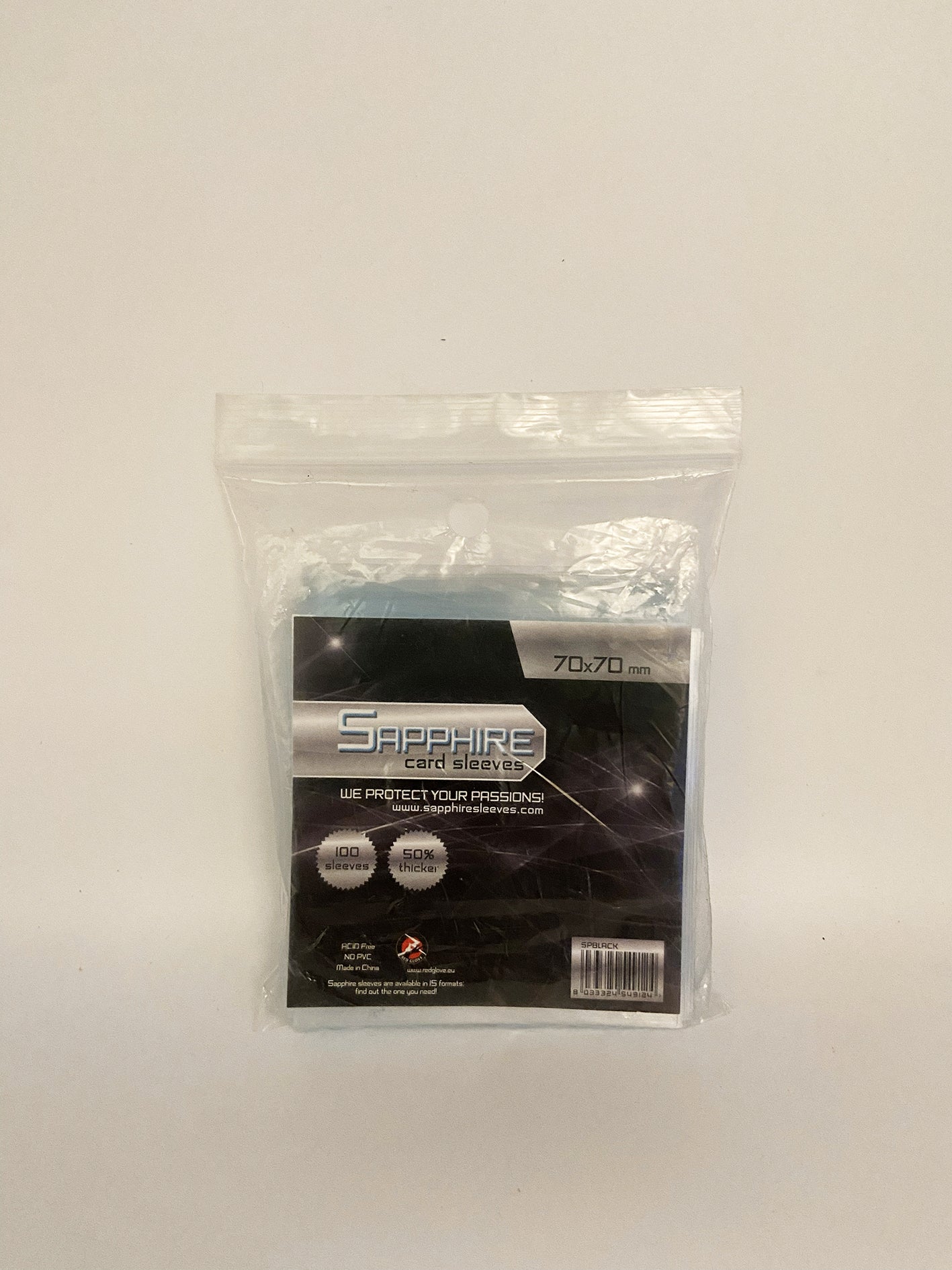 Sapphire Black 70x70 mm100 Bustine Protettive Sleeves Red Glove
