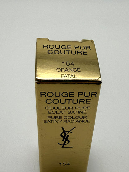 Yves Saint Laurent Rouge Pur Couture 154 Orange Fatal Rossetto Satinato YSL Beauty Trucco Make up