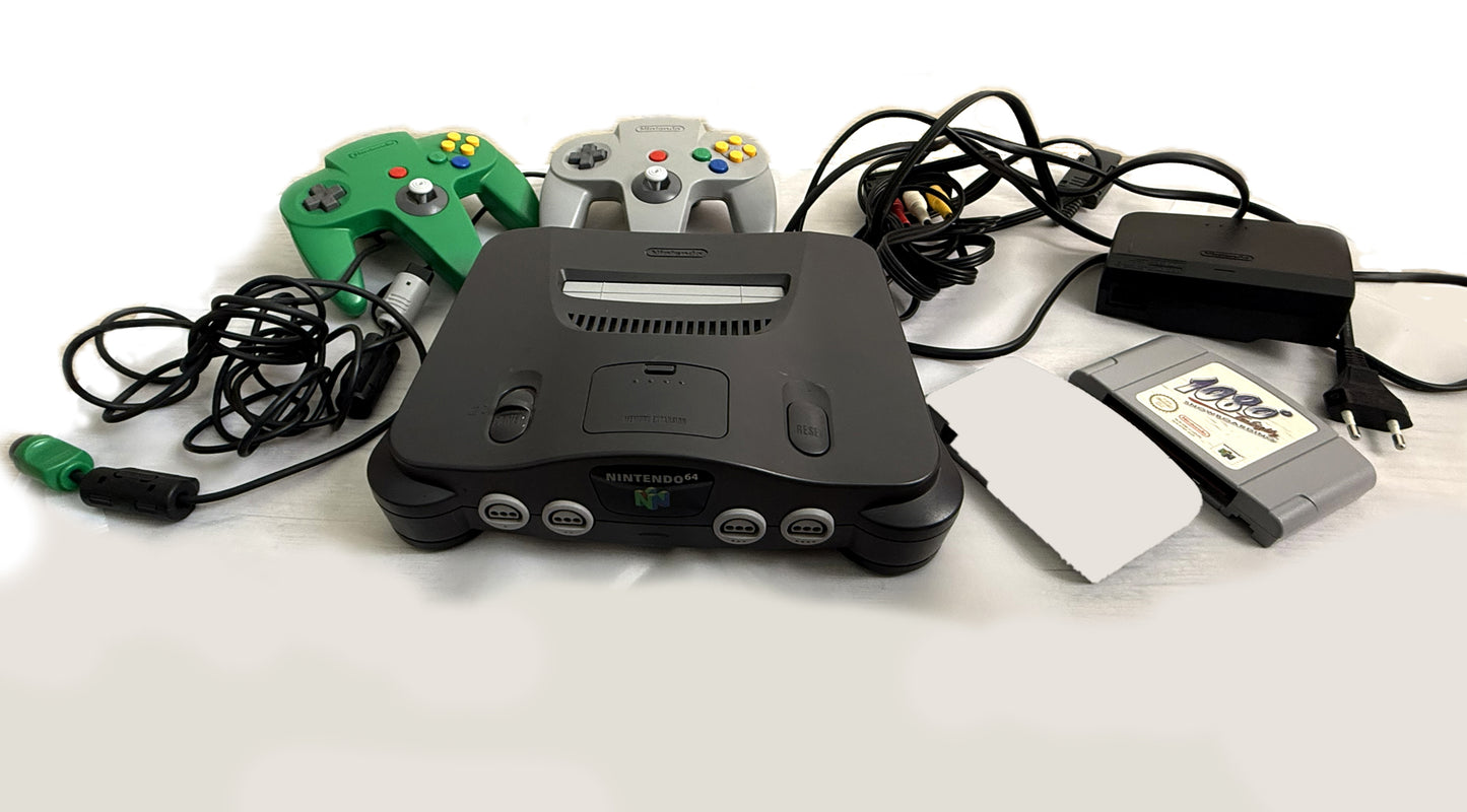 Nintendo 64 N64 Console PAL - 2 Controller - Alimentatore - 1 Gioco - Cavo Video e Adattatore Scart/RCA