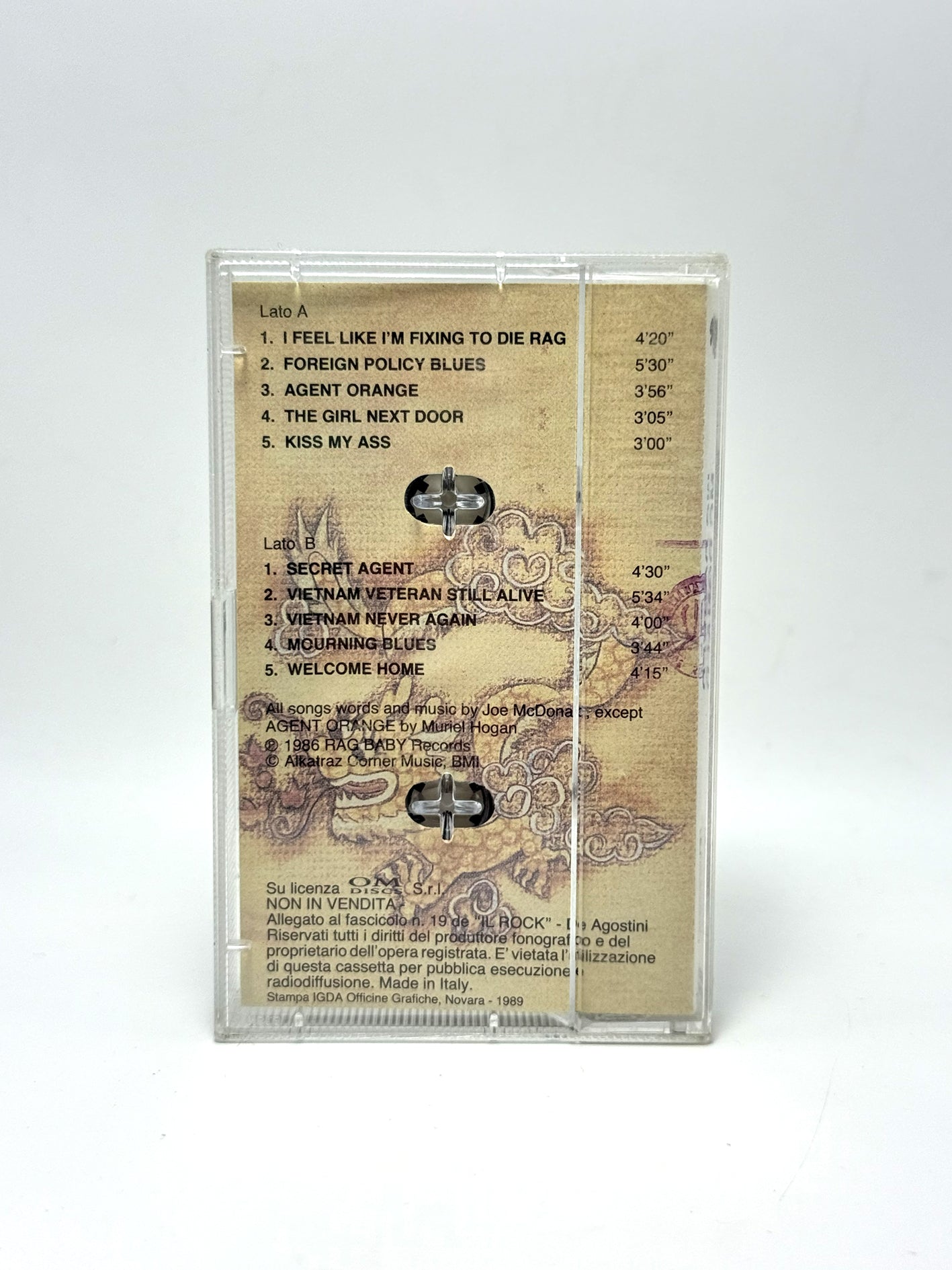 Country Joe Mc Donald Vietnam Experience Il Rock De Agostini cassetta audio mc 1989