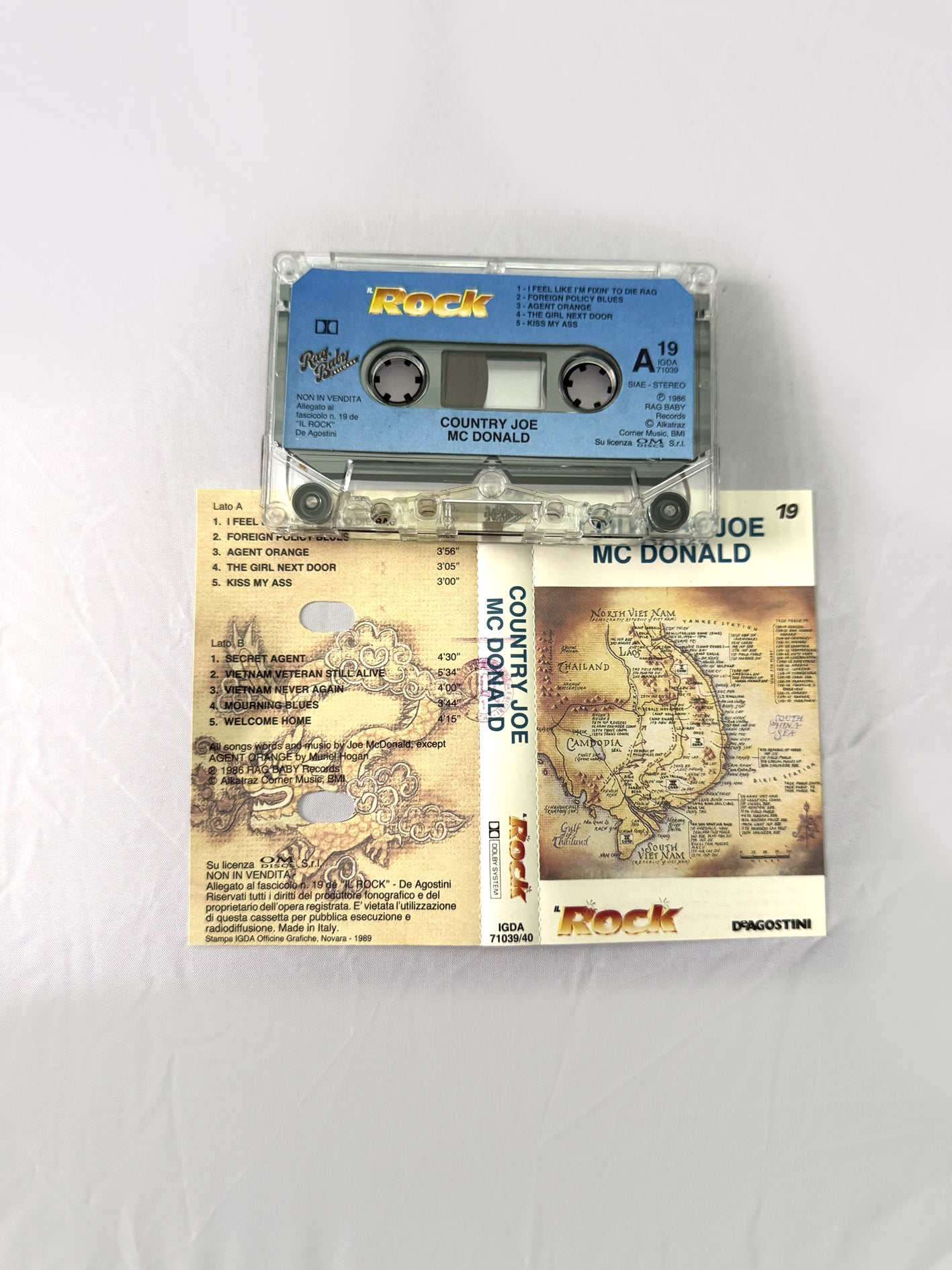 Country Joe Mc Donald Vietnam Experience Il Rock De Agostini cassetta audio mc 1989