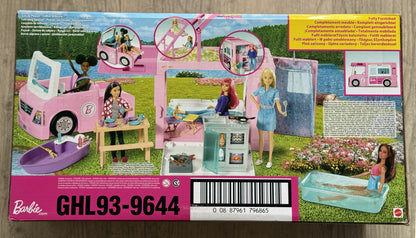 Barbie Camper dei Sogni 3 in 1 Playset 3 Veicoli 60 pcs Mattel Dreamcamper