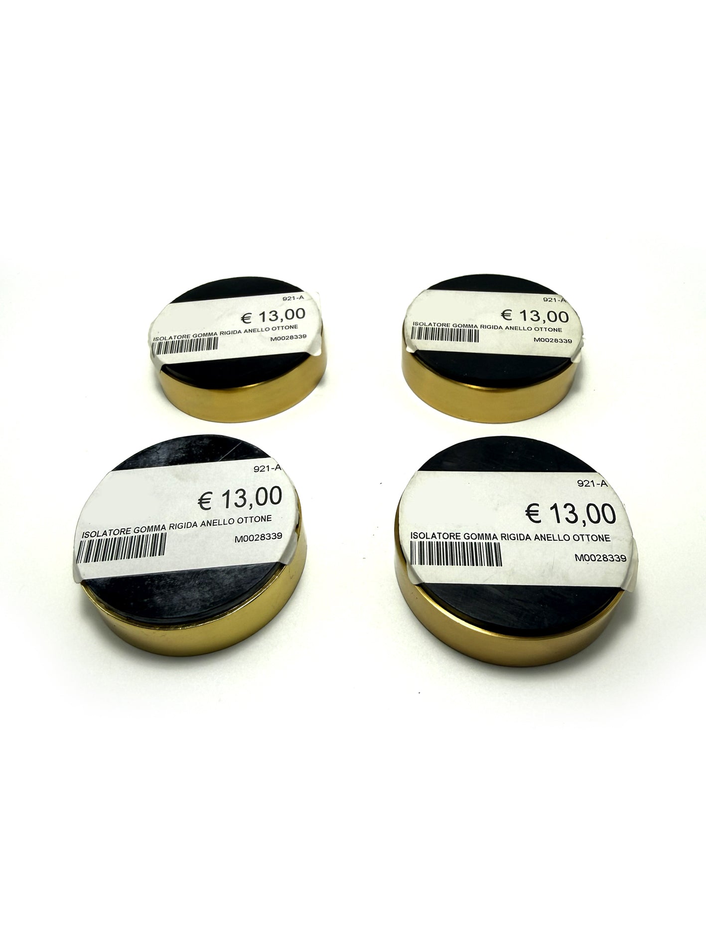 Isolatori Piedini gomma rigida anello ottone per Pianoforte 55 mm set 4 pezzi piano caster cups