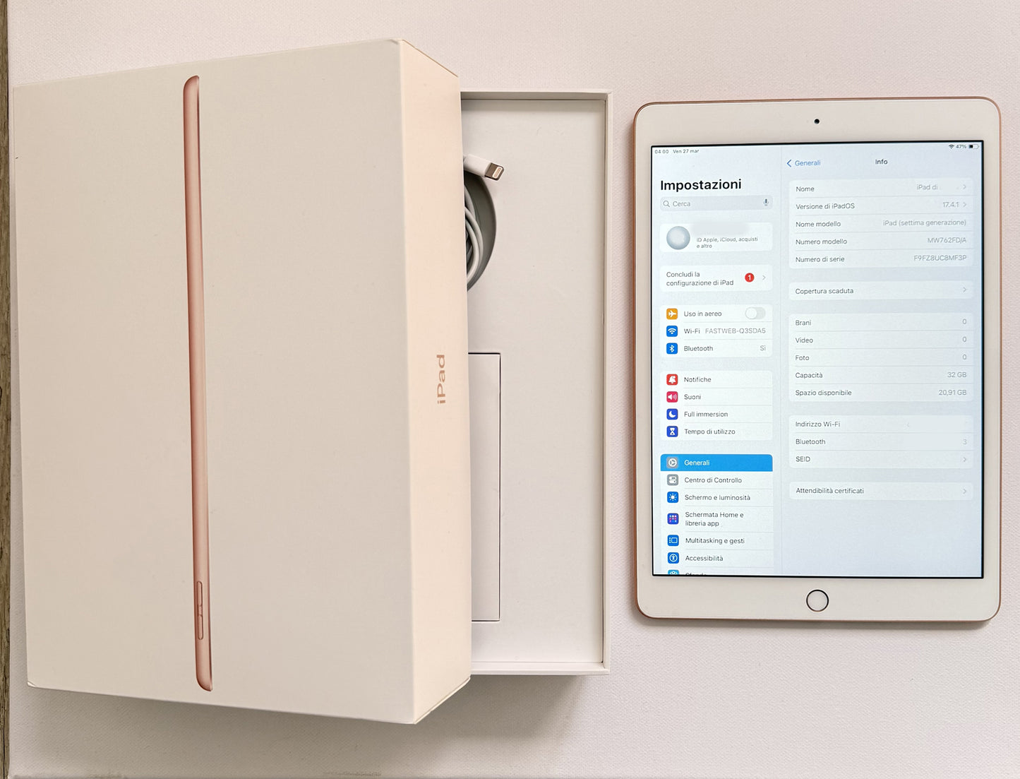 iPad 7° Generazione 7th generation 2019 Wi Fi 32 GB Rose Gold scatola originale #3