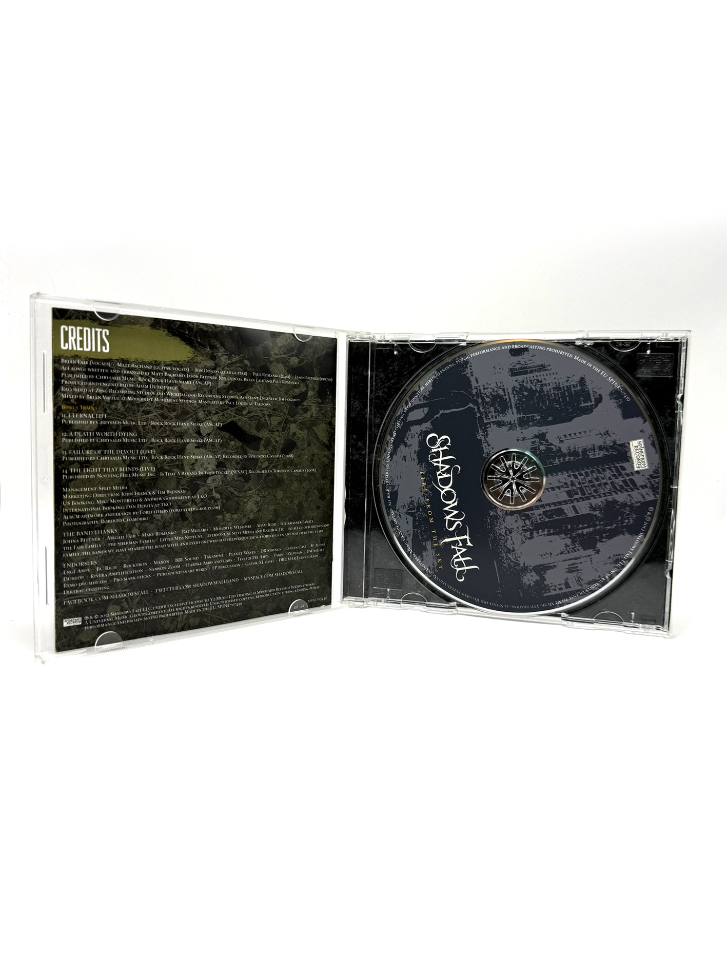Shadows Fall Fire From The Sky CD 2012