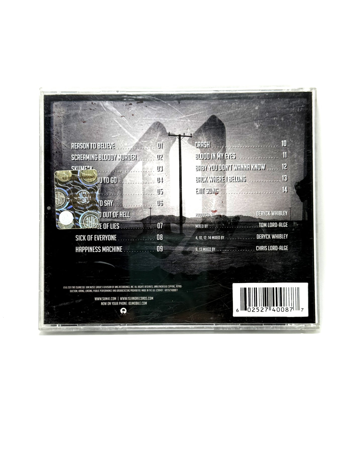 Sum 41 Screaming Bloody Murder CD 2011
