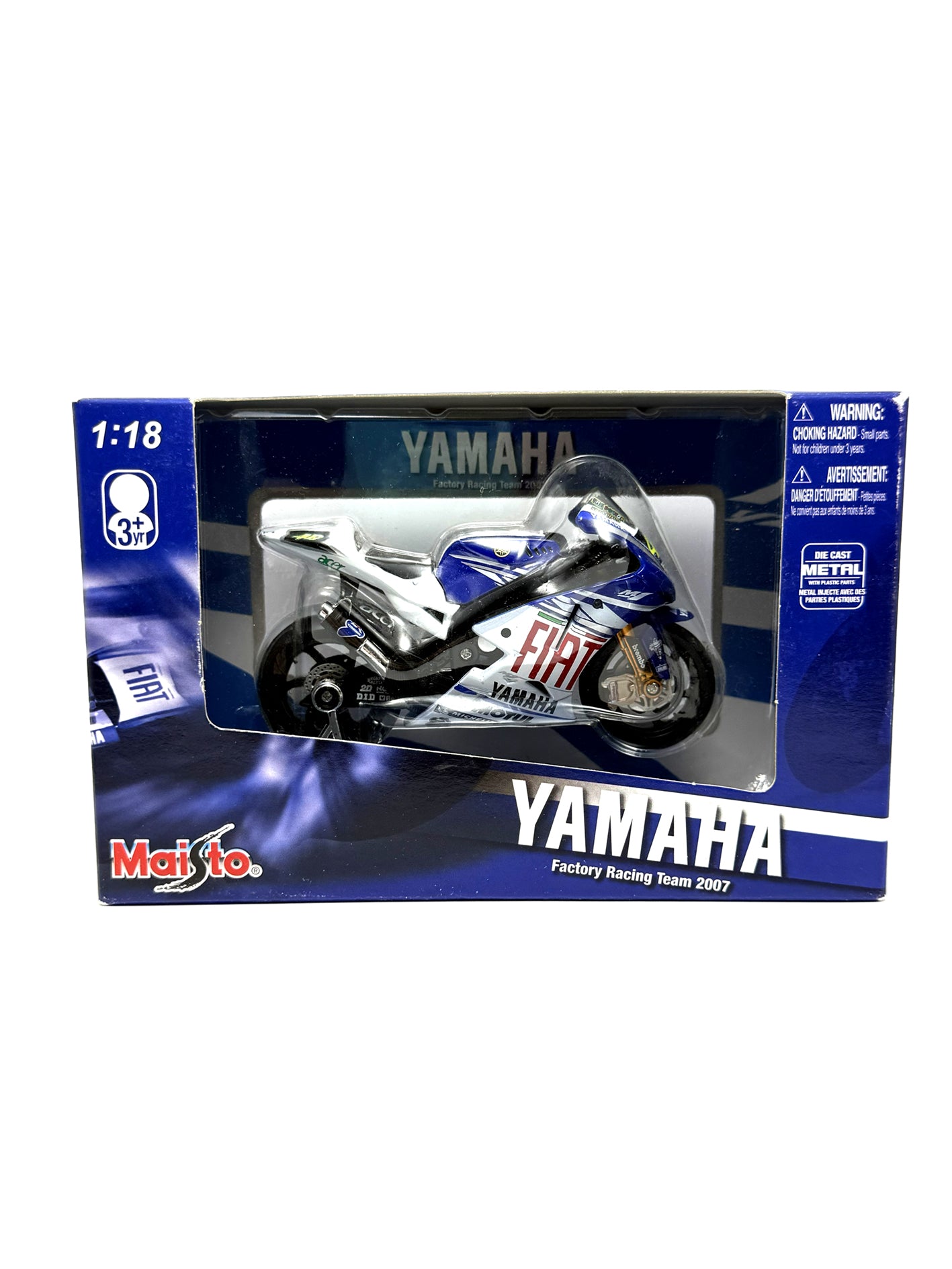 Yamaha Valentino Rossi Factory Racing Team 2007 Modellino Moto 1:18 34563/1 Maisto