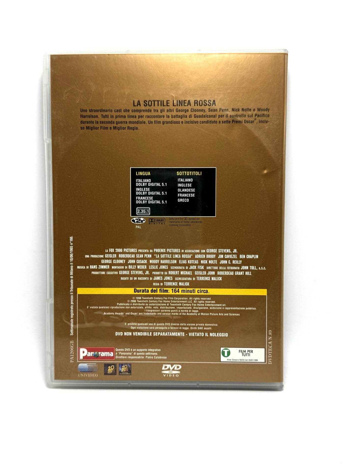 La Sottile Linea Rossa Le grandi battaglie Panorama DVD Film Movie