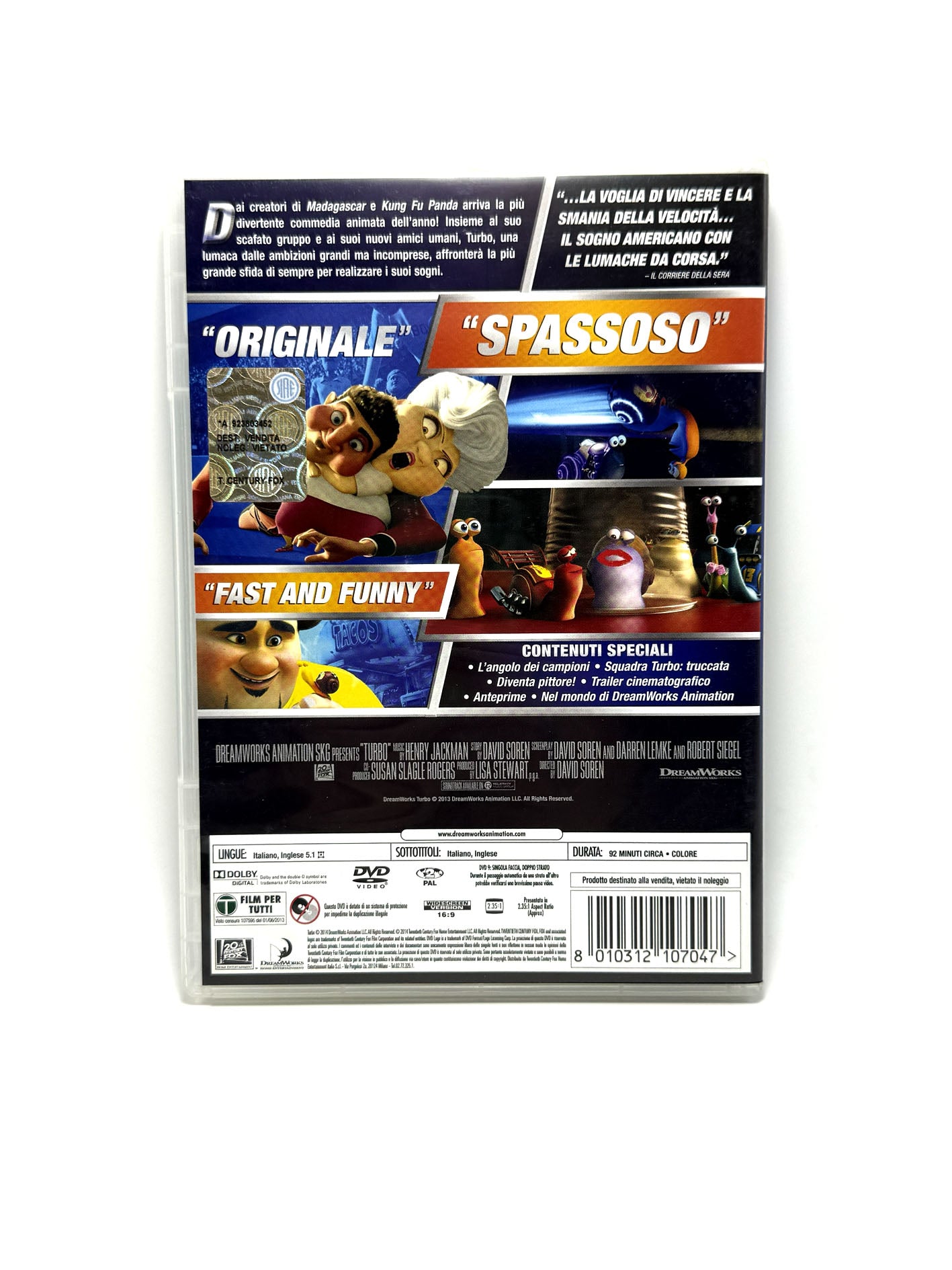 Turbo DreamWorks DVD Film Movie