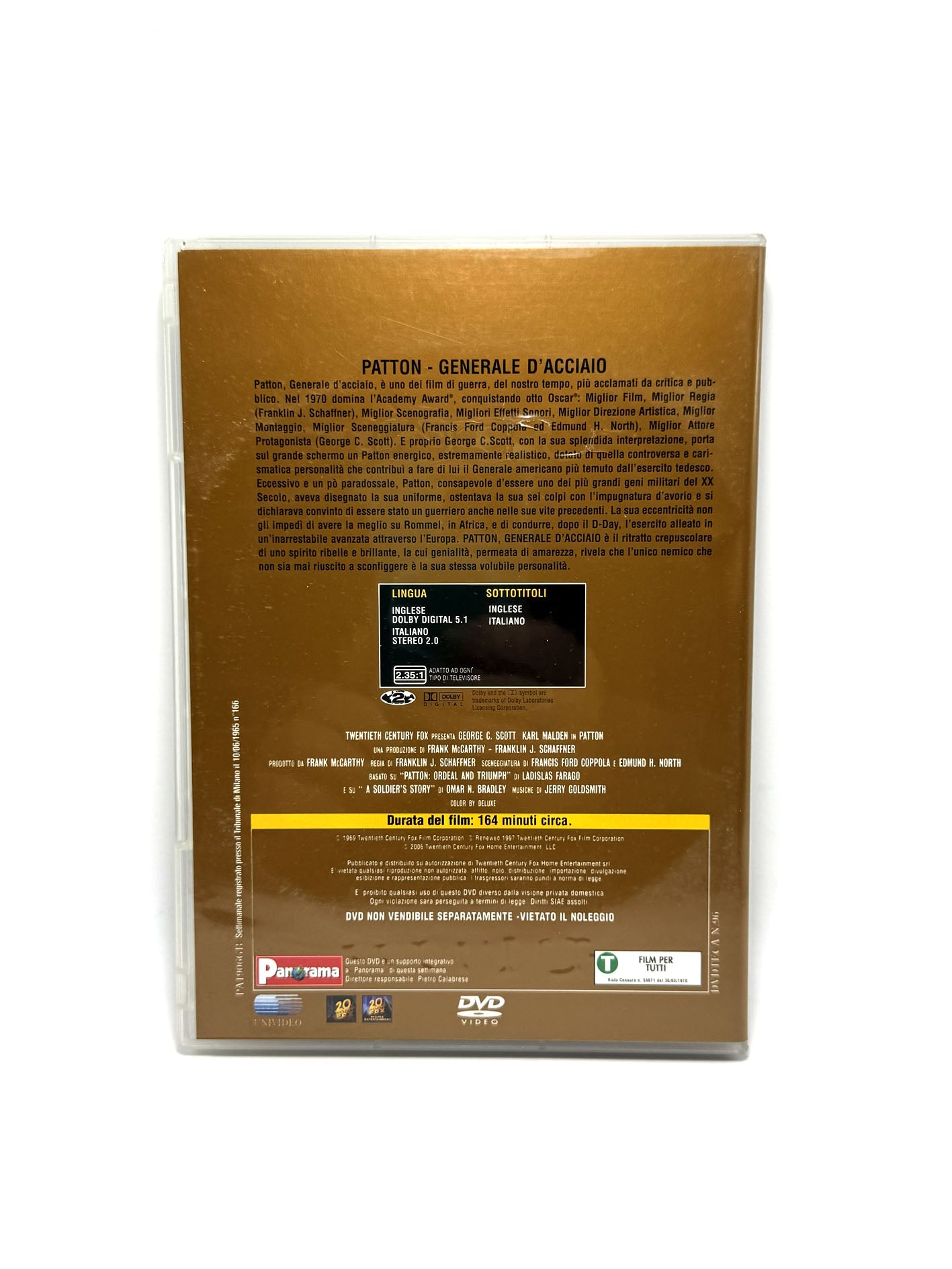 Patton Generale d'acciaio Le grandi battaglie Panorama DVD Film Movie
