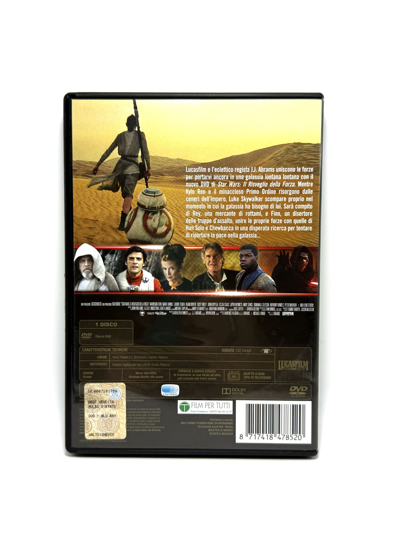 Star Wars Il Risveglio Della Forza DVD Blu Ray Film Movie