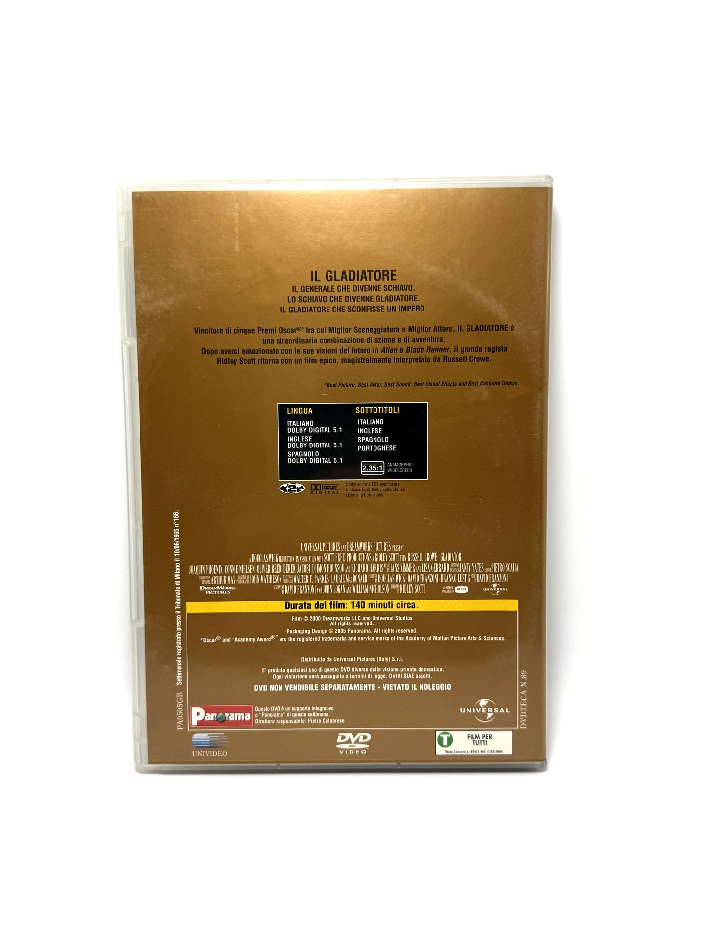 Il Gladiatore Le grandi battaglie Panorama DVD Film Movie