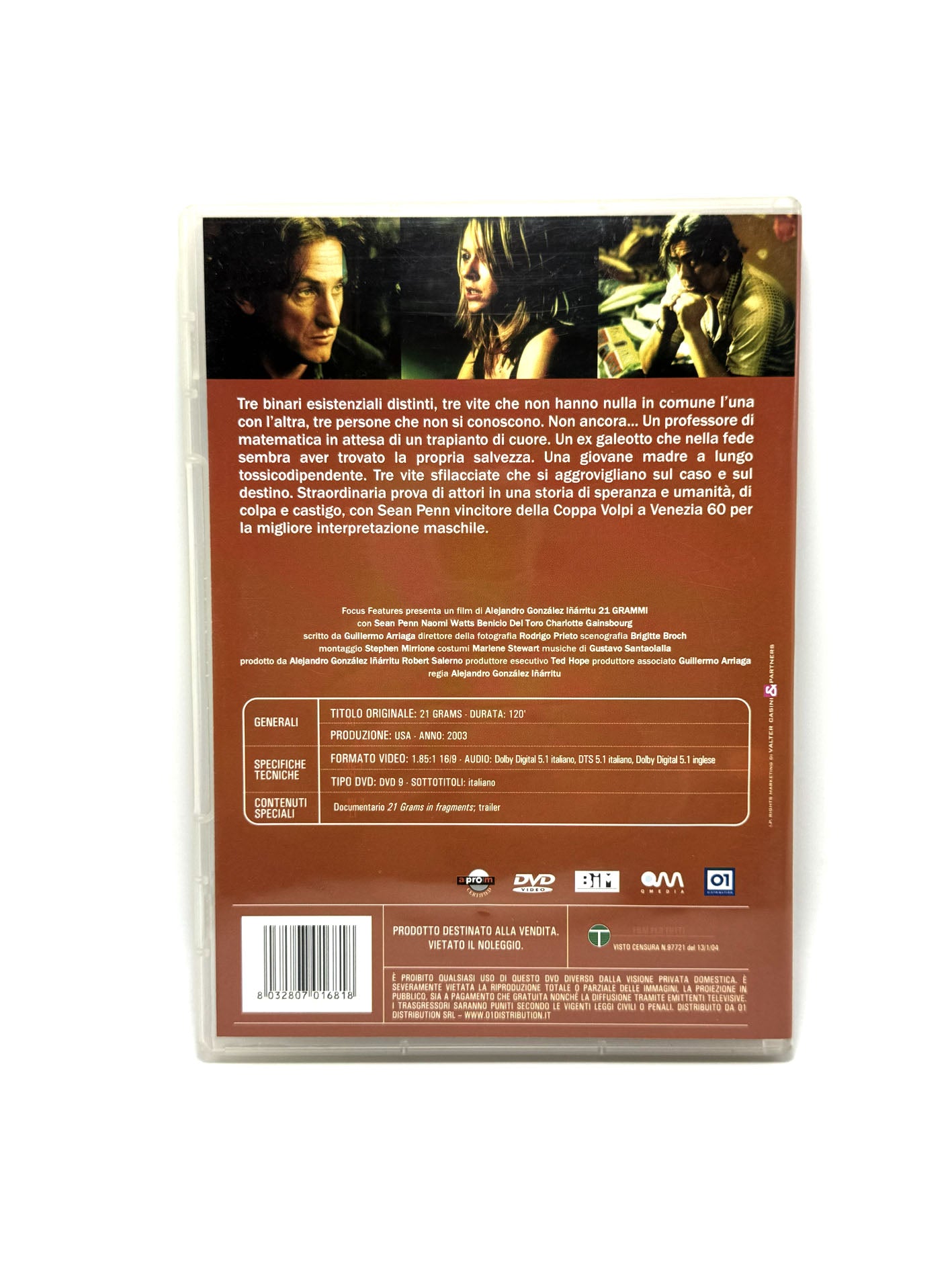 21 grammi Il peso dell'anima DVD Film Movie