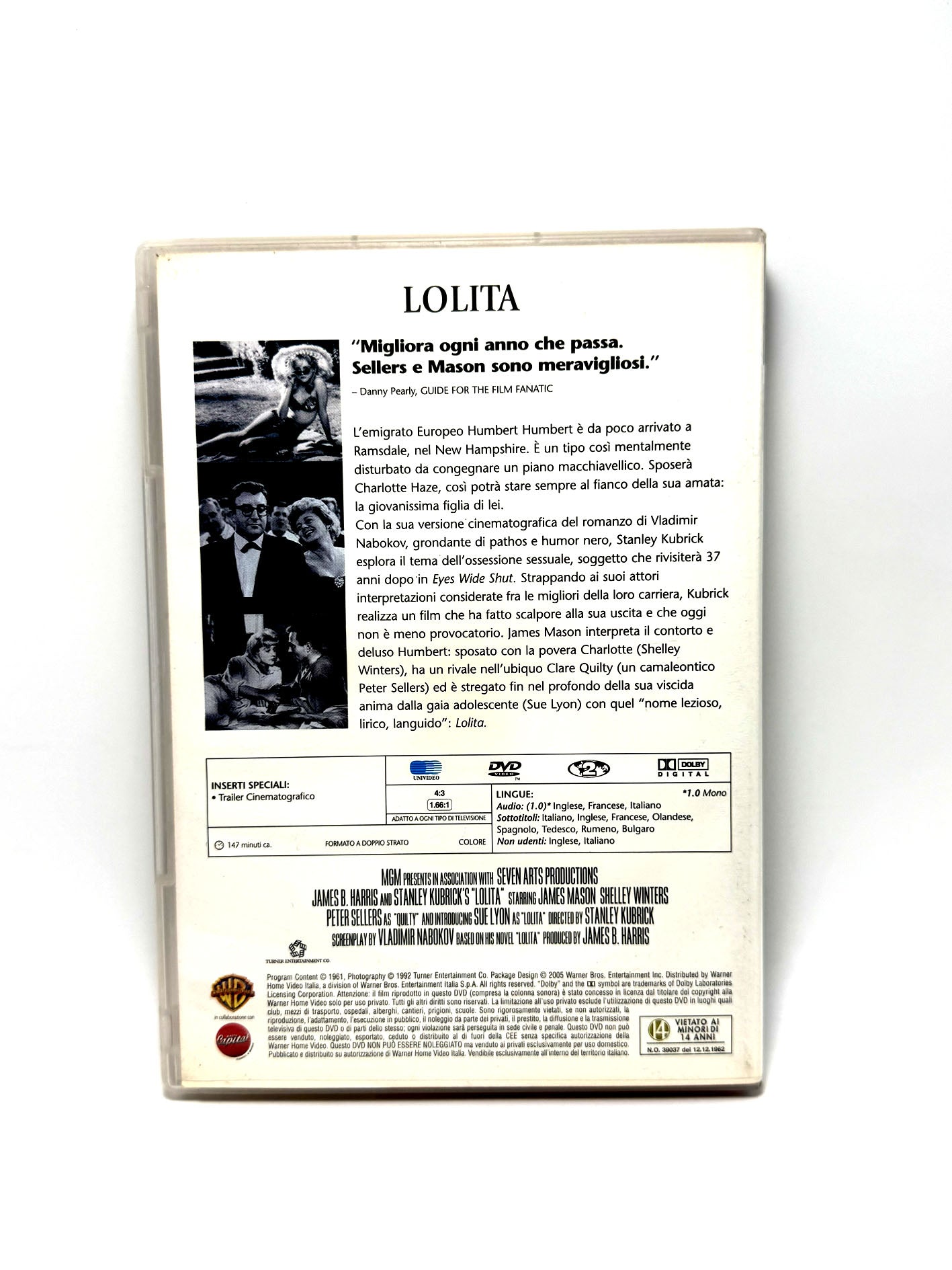 Lolita DVD Film Movie I capolavori di Stanley Kubrick