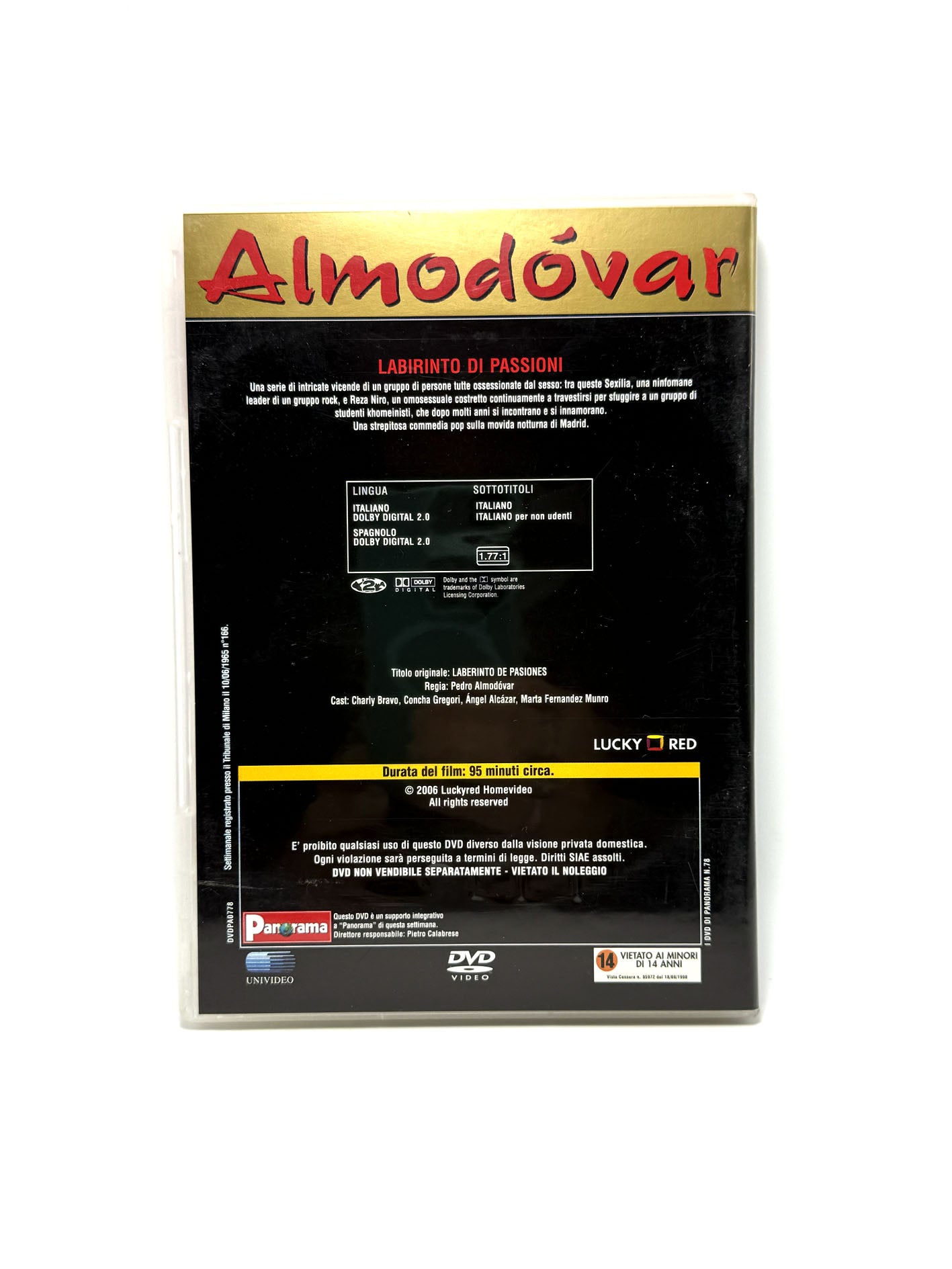 Labirinto di passioni DVD Film Movie Almodovar Panorama