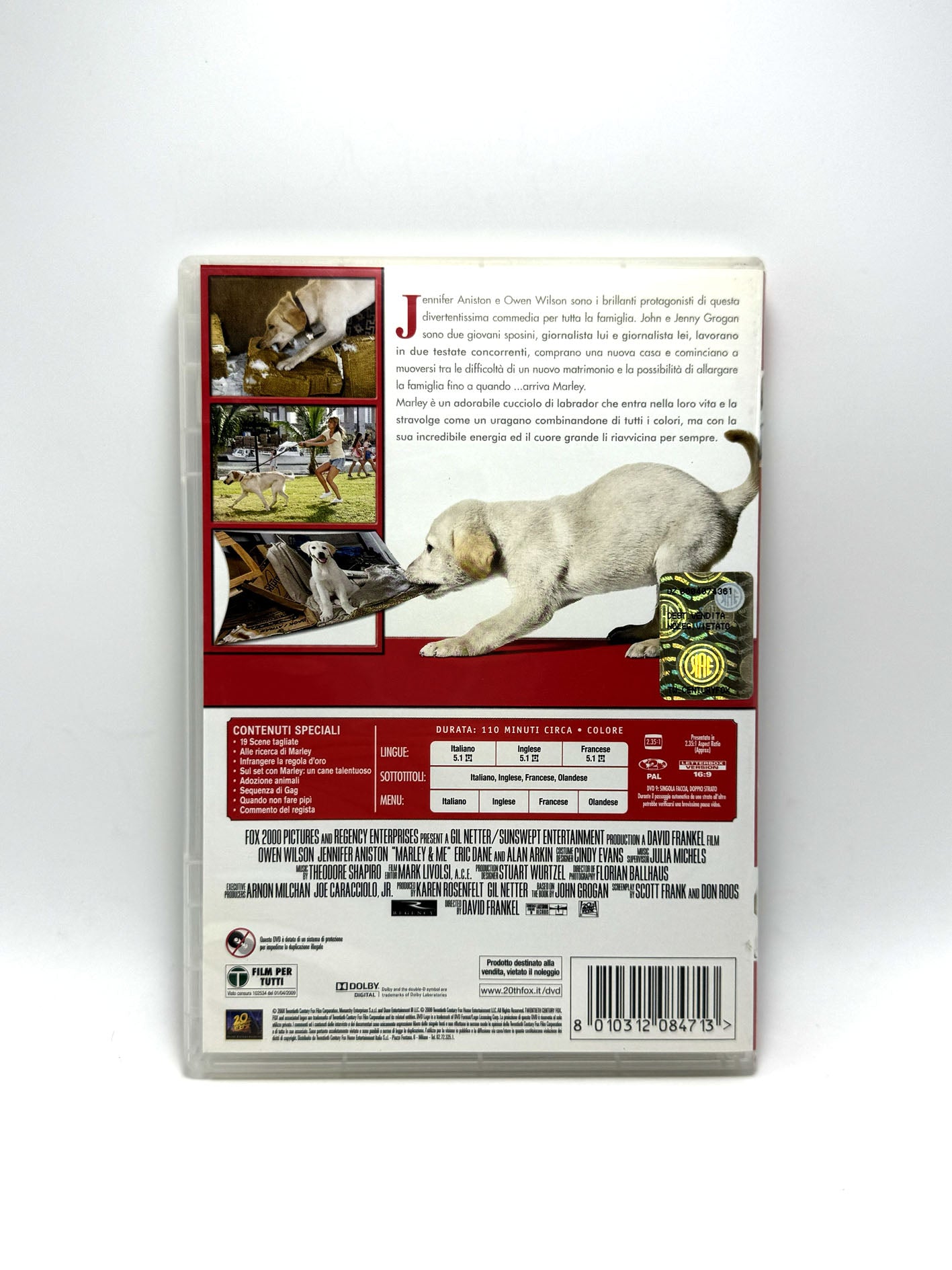 Io e Marley DVD Film Movie Owen Wilson Jennifer Aniston Commedia