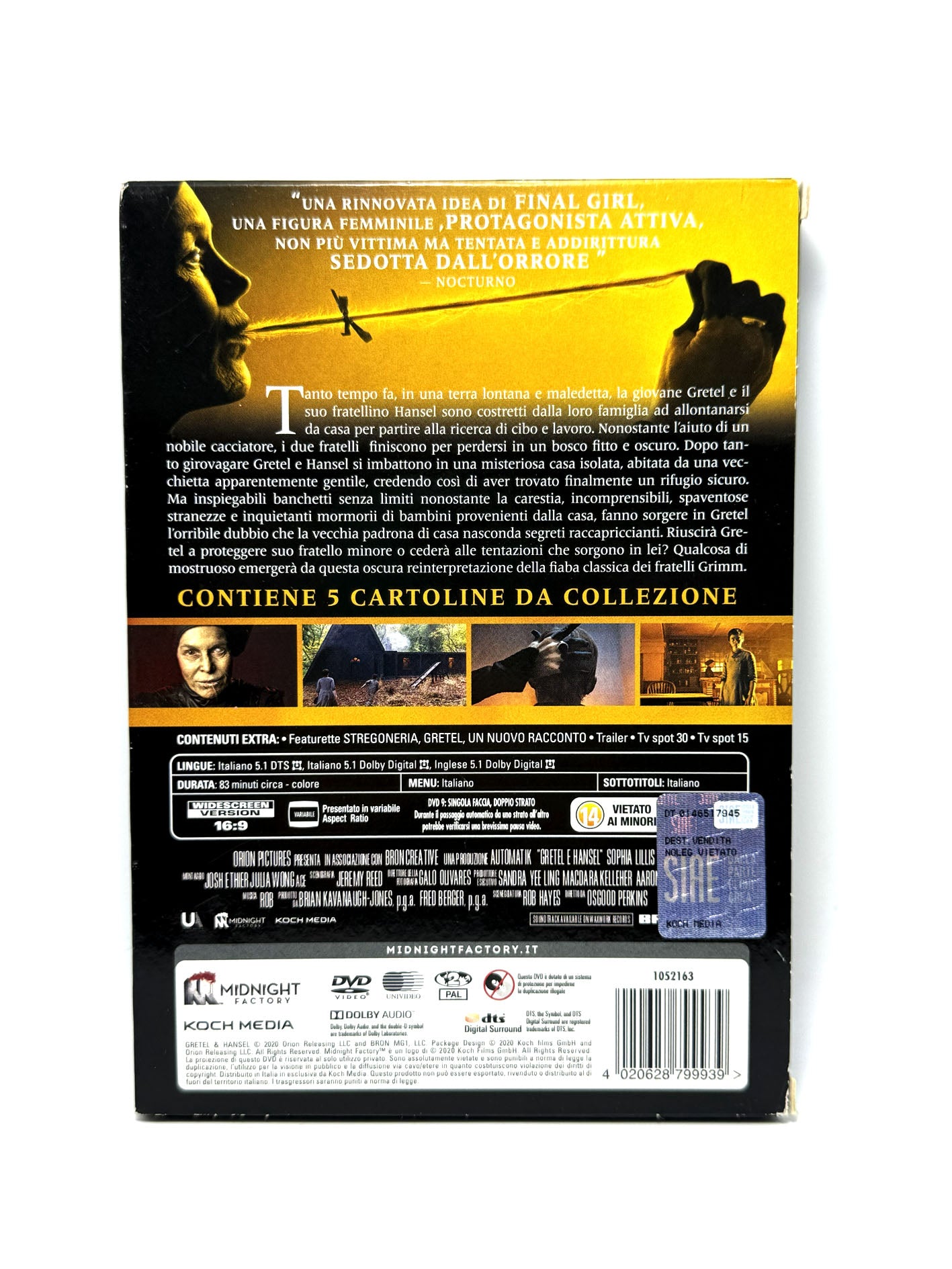 Gretel e Hansel DVD Horror Film Movie Fratelli Grimm Midnight Factory Limited edition