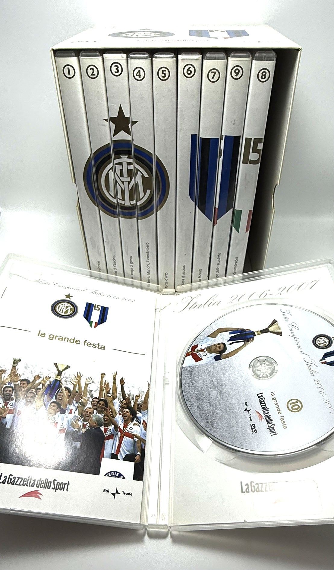 Inter Campioni d'Italia FC Cofanetto 10 DVD 15 scudetto La Gazzetta dello sport