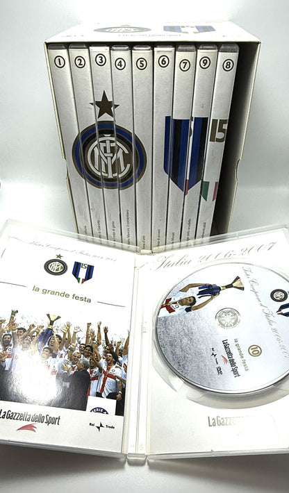 Inter Campioni d'Italia FC Cofanetto 10 DVD 15 scudetto La Gazzetta dello sport
