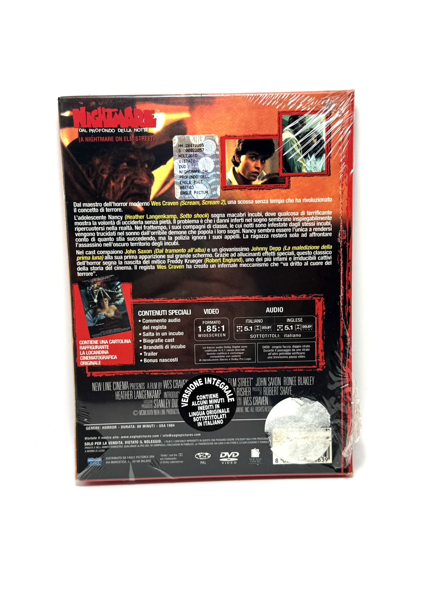 Nightmare dal profondo della notte DVD versione integrale Horror Freddy Krueger