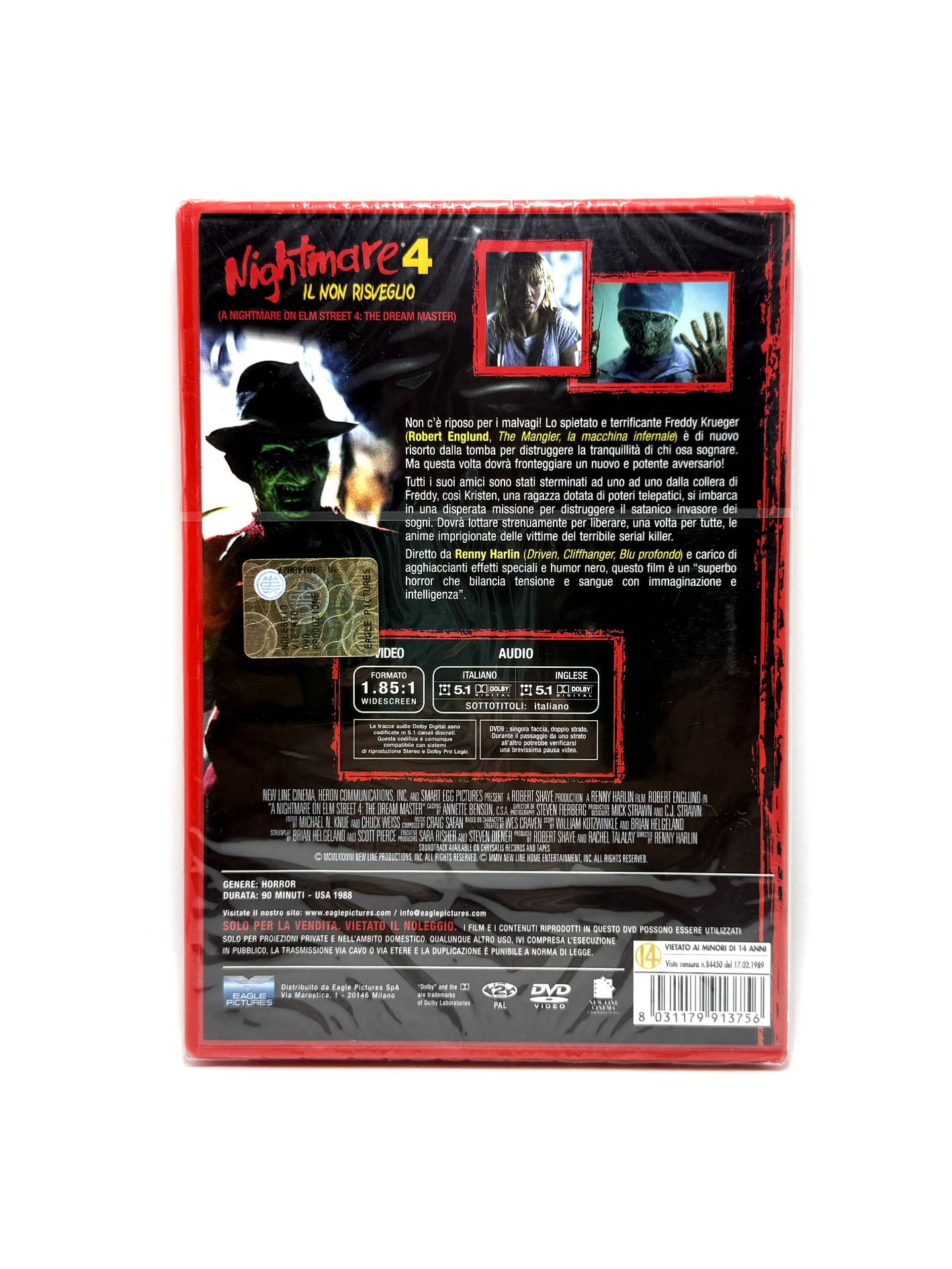 Nightmare 4 Il non risveglio DVD Film Movie Freddy Krueger Horror