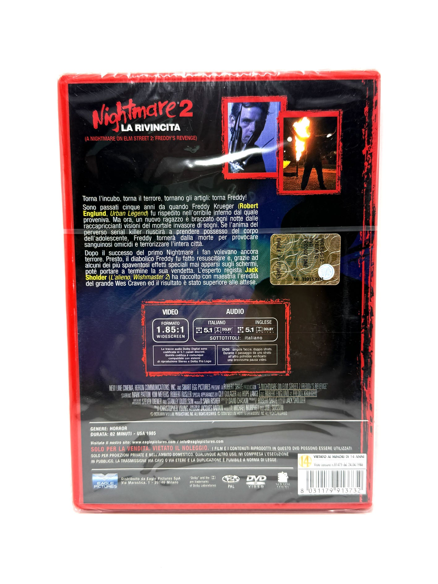 Nightmare 2 La rivincita DVD Film Movie L'incubo è ancora vivo Freddy Krueger Horror