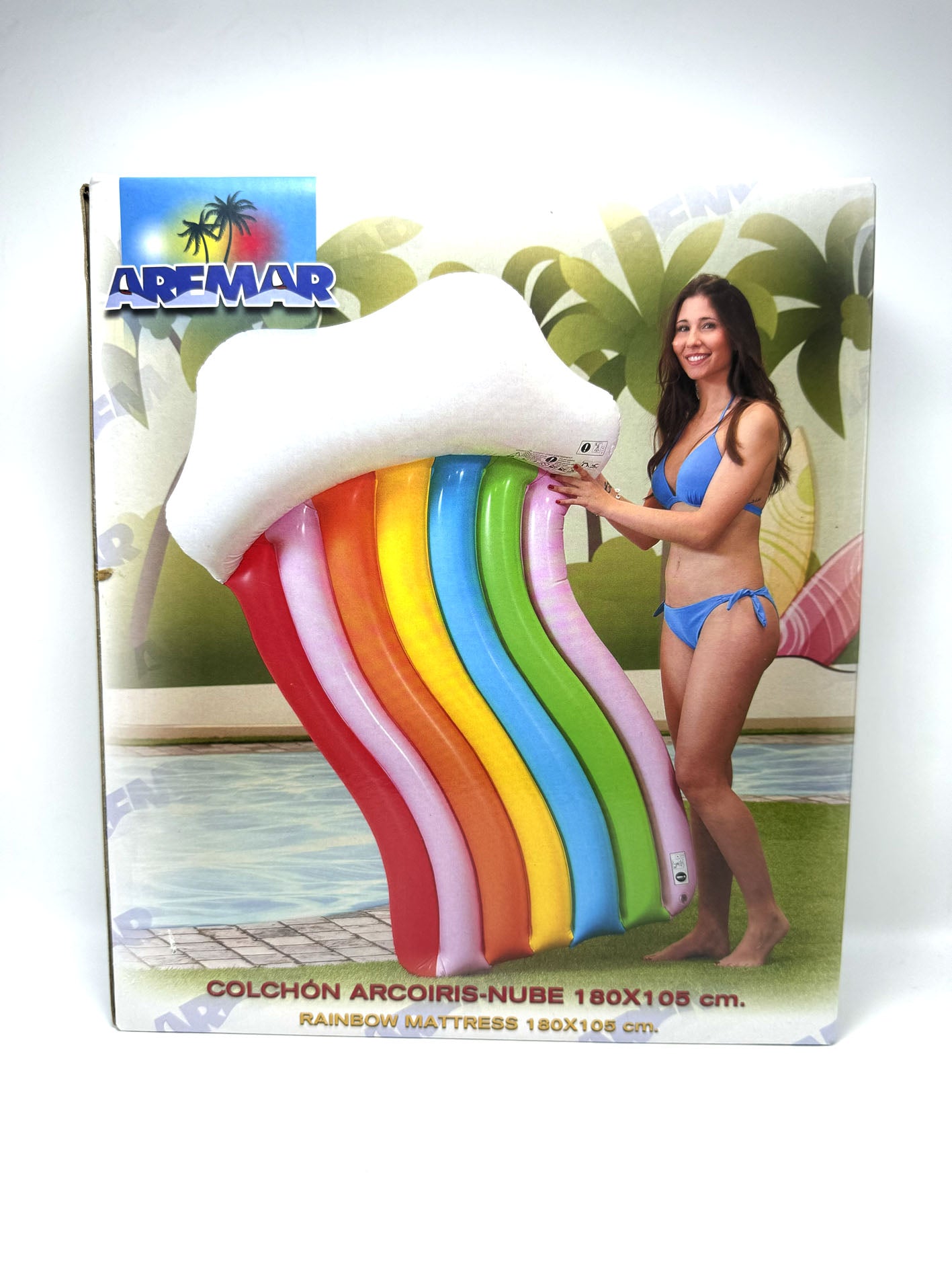 Galleggiante gonfiabile materassino Arcobaleno nuovola Aremar swim 180 cm