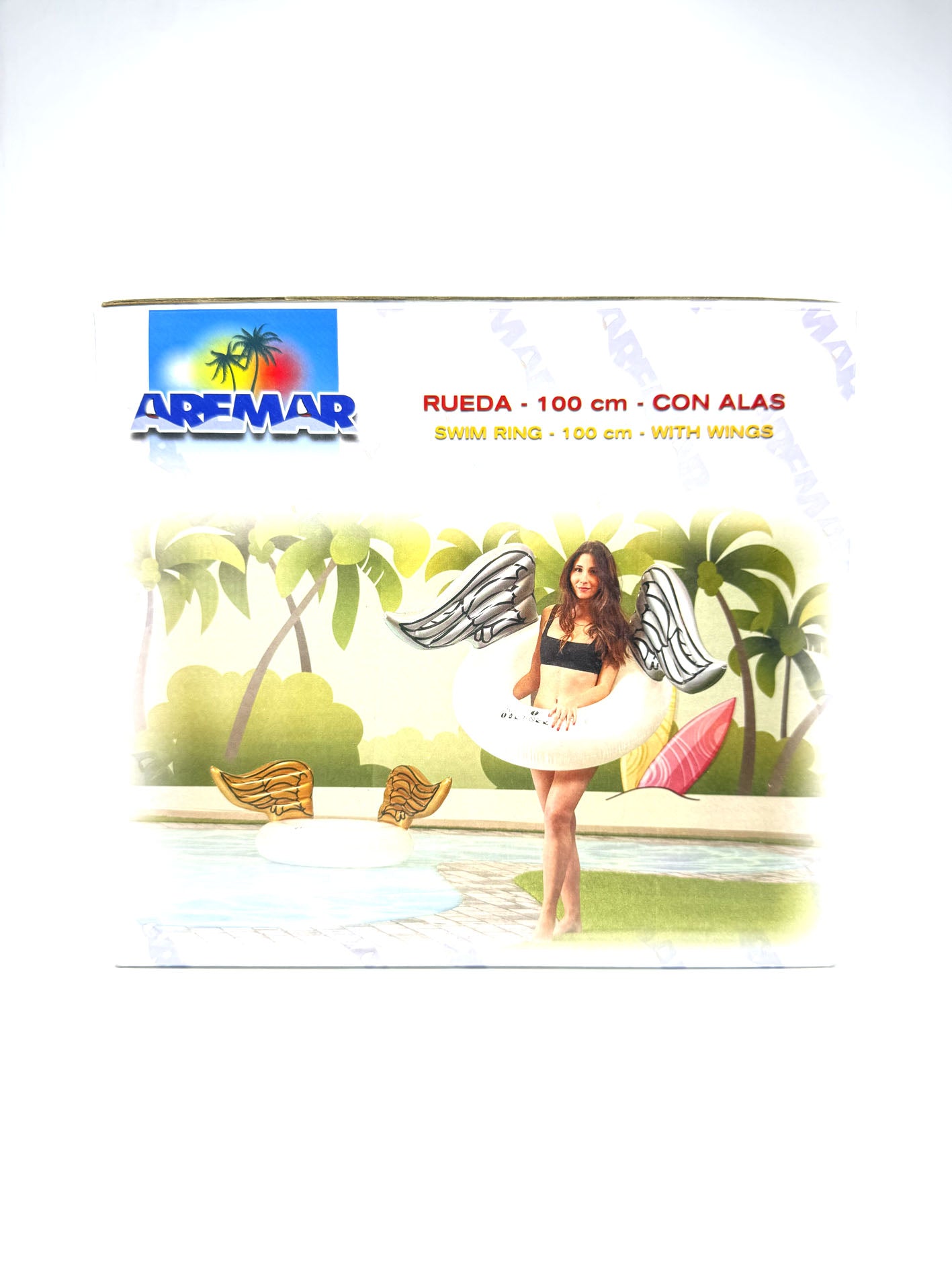 Galleggiante gonfiabile Ruota con ali oro ciambella Aremar salvagente swim ring 100 cm