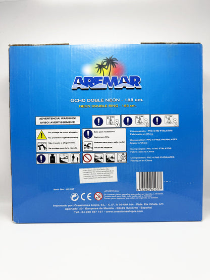 Galleggiante gonfiabile doppio materassino ciambella Aremar salvagente arancione twins swim ring 188 x 117 cm