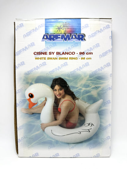 Galleggiante gonfiabile cigno bianco ciambella Aremar salvagente swim ring 96 cm