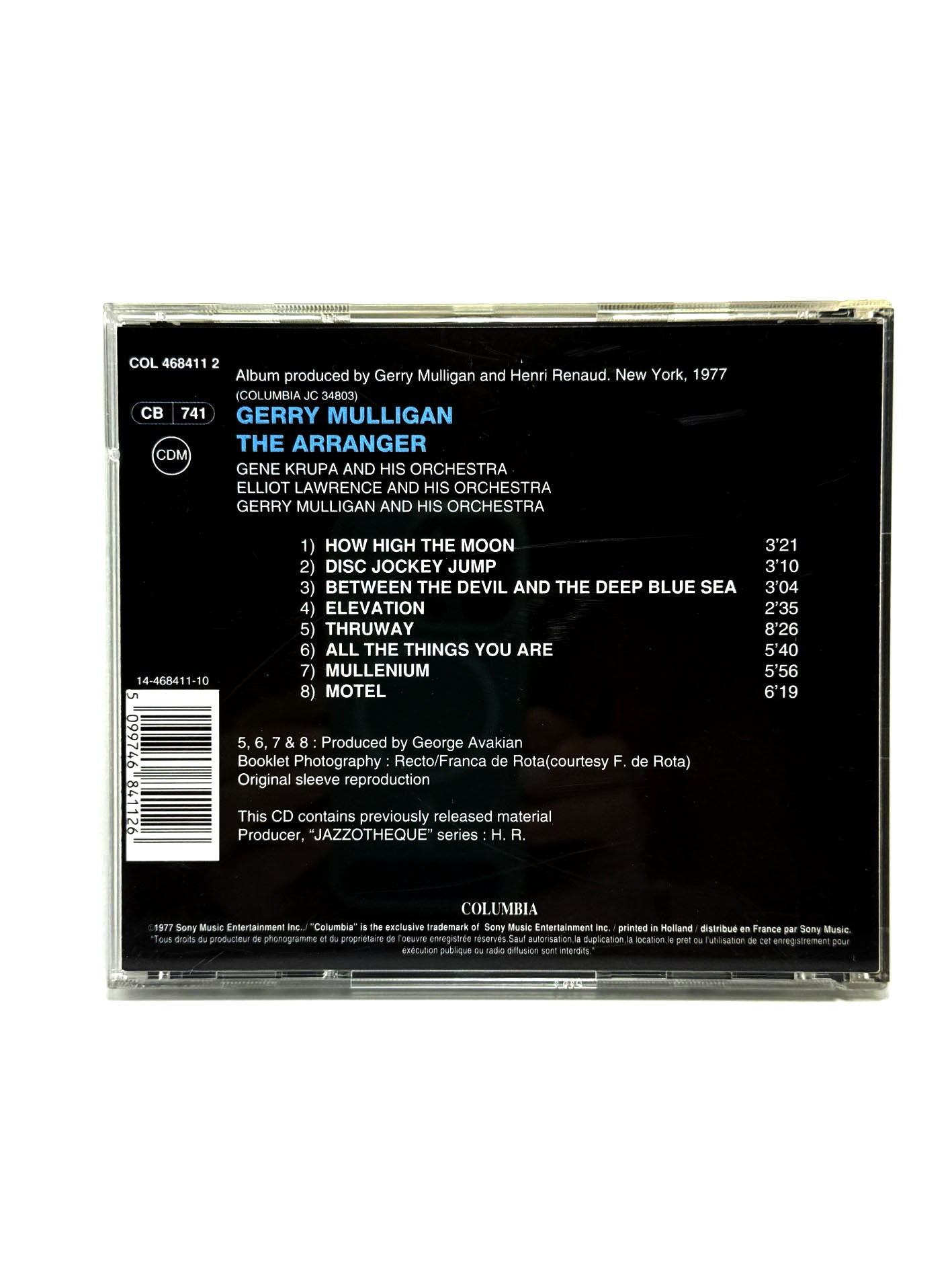 Gerry Mulligan The Arranger CD Jazz New York 1977